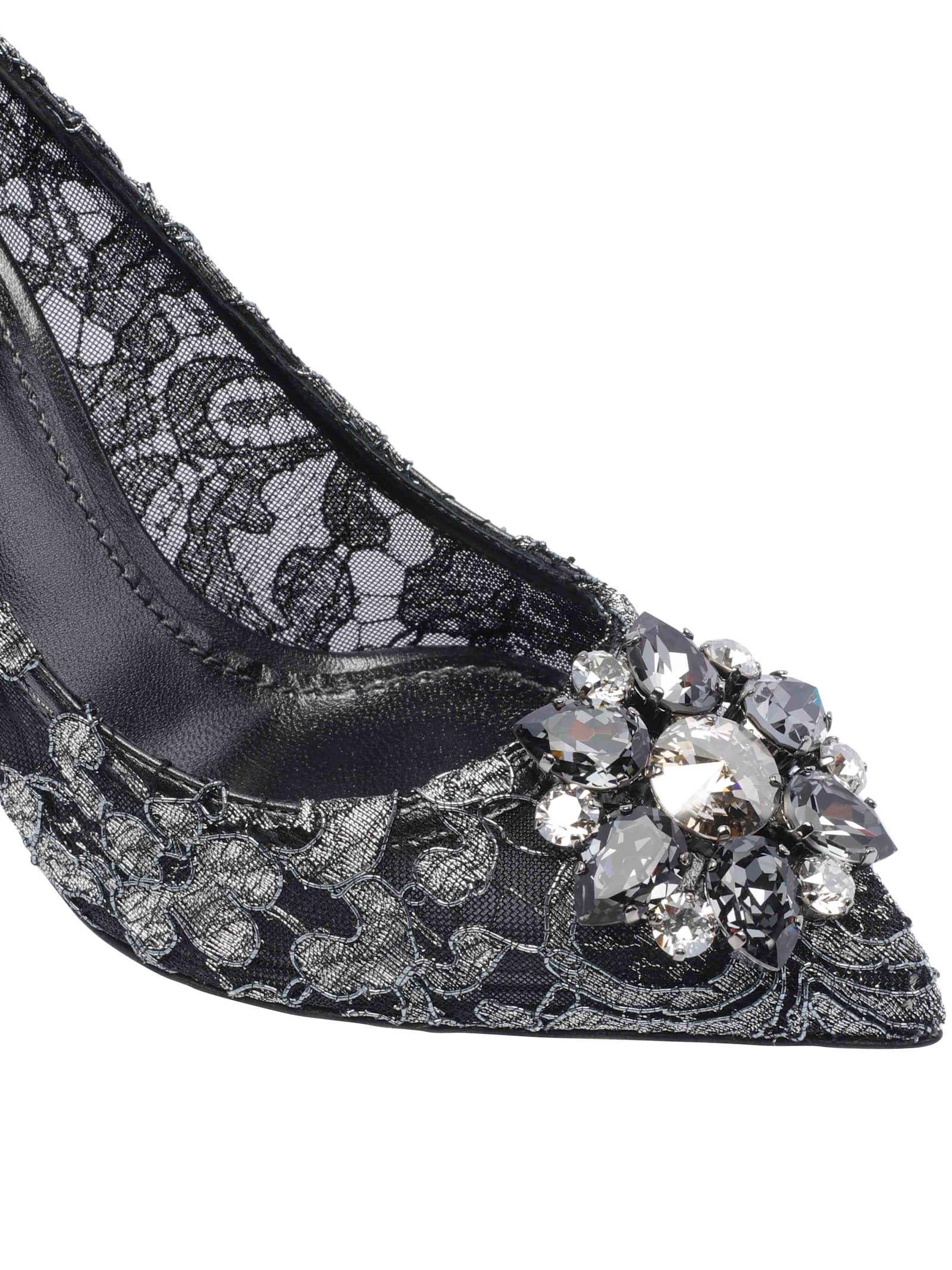 Dolce & Gabbana Bellucci Taormina Lace Pumps In Grey