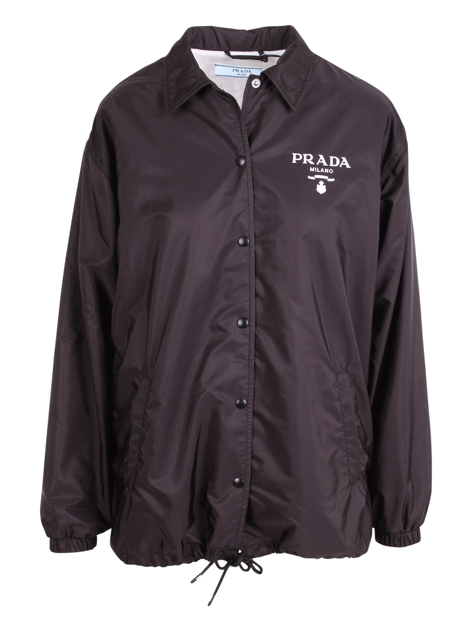 Shop Prada Re-nylon Logo Jacket In Black