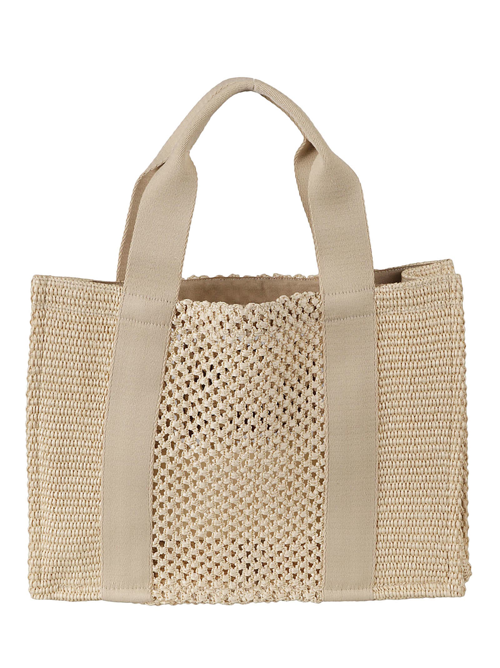 Shop Isabel Marant Weave Logo Patch Tote In Beige/black