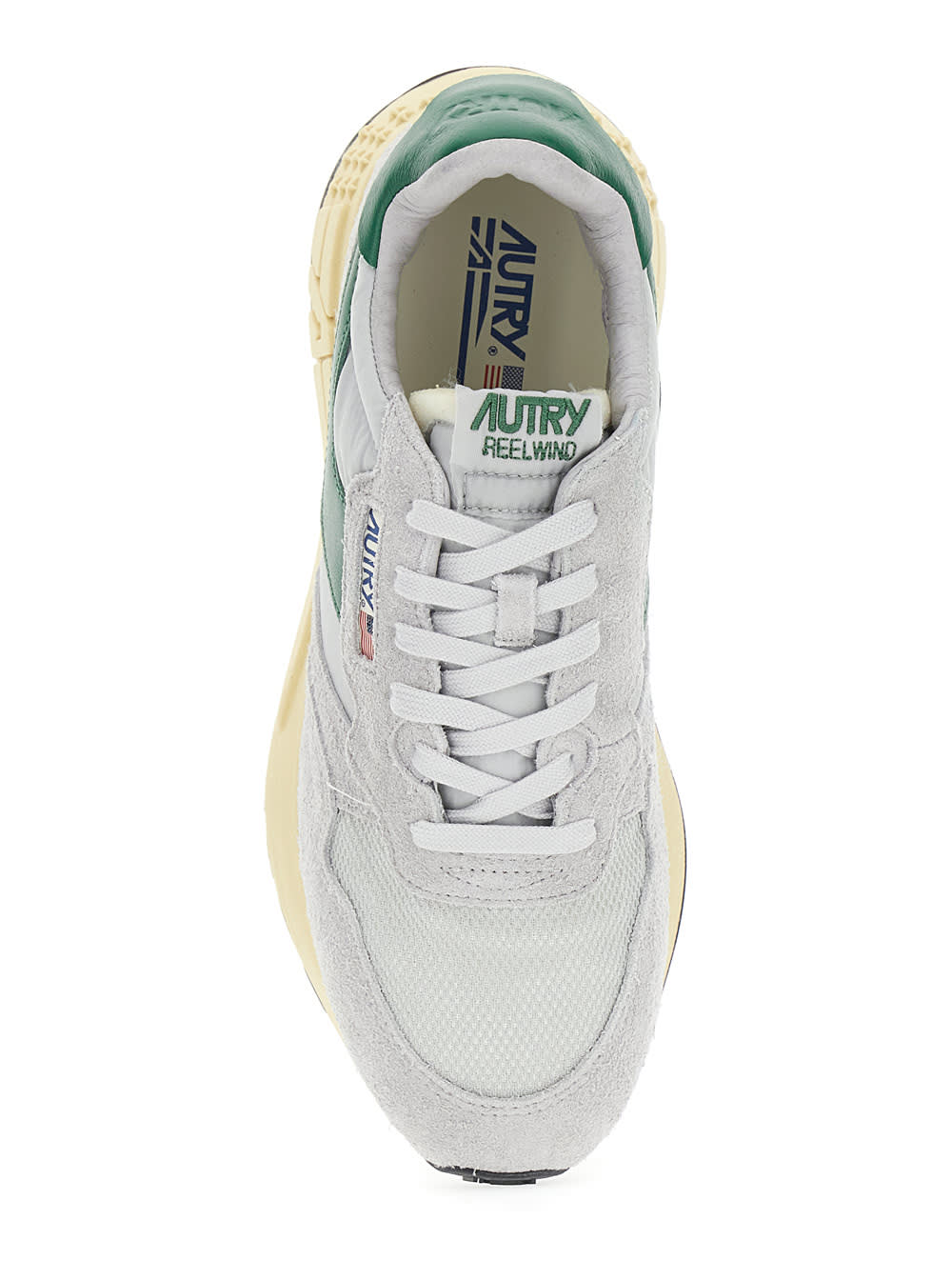 Autry Reelwind Super Vintage Grey Sneakers With Logo Patch On The Tongue And Contrasting Heel In Fabric An In Gray