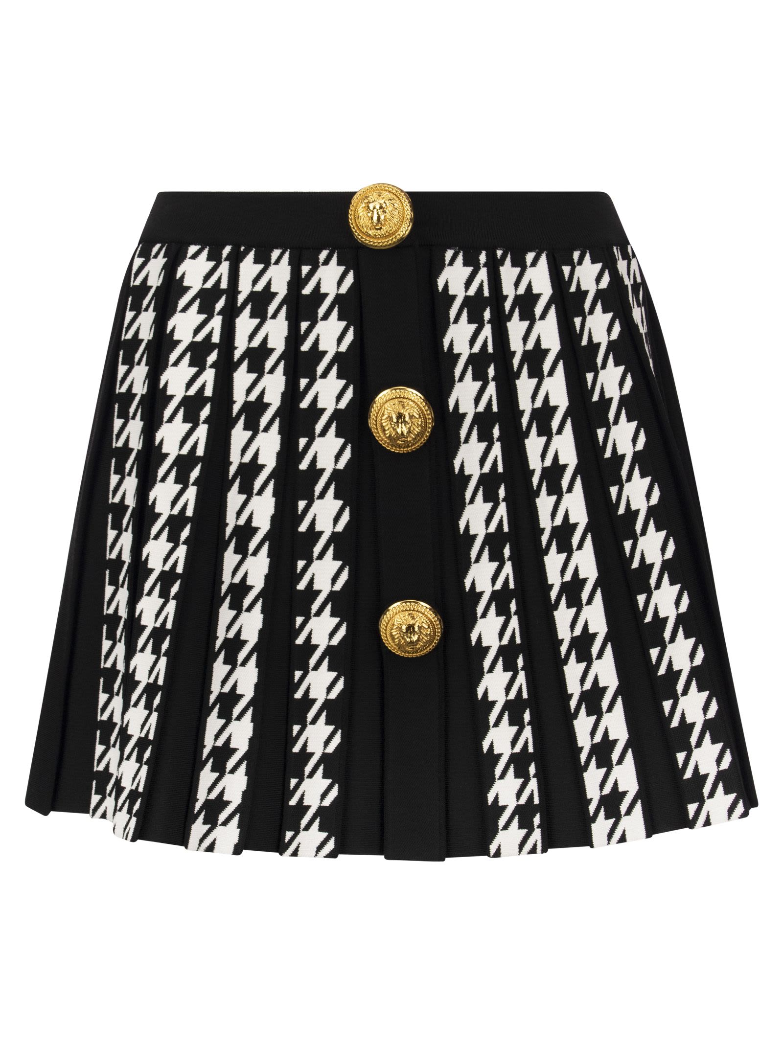 Balmain Pleated Miniskirt With Buttons