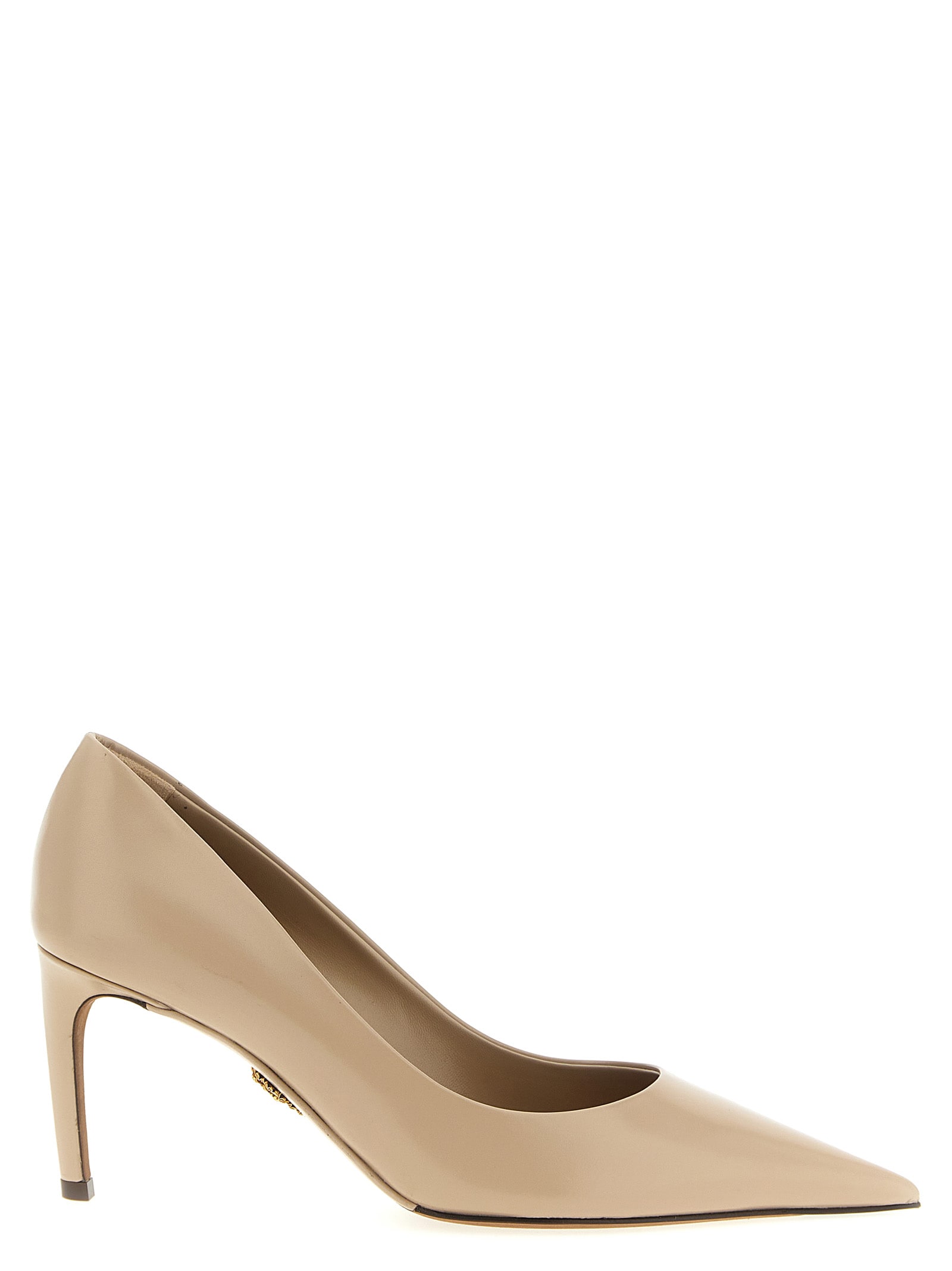 Dolce & Gabbana 80mm Pointed-toe Leather Pumps In Nude