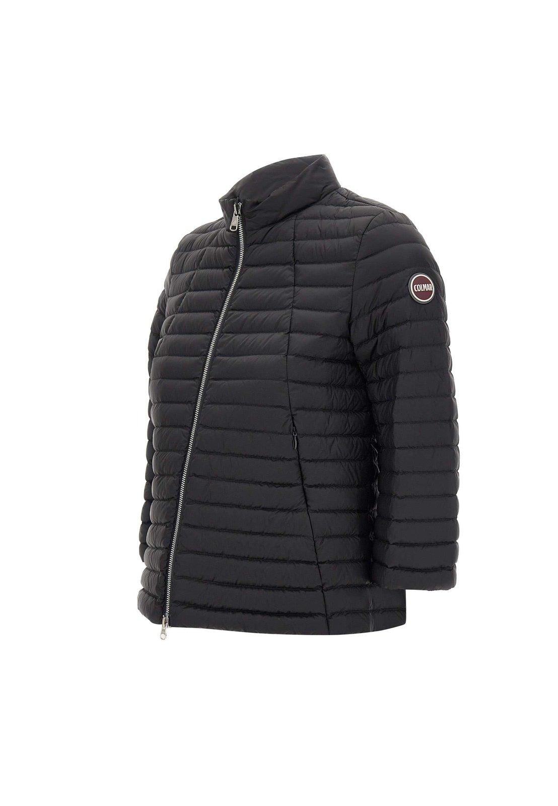 Shop Colmar Stand-up Collar Quilted Padded Jacket In Black