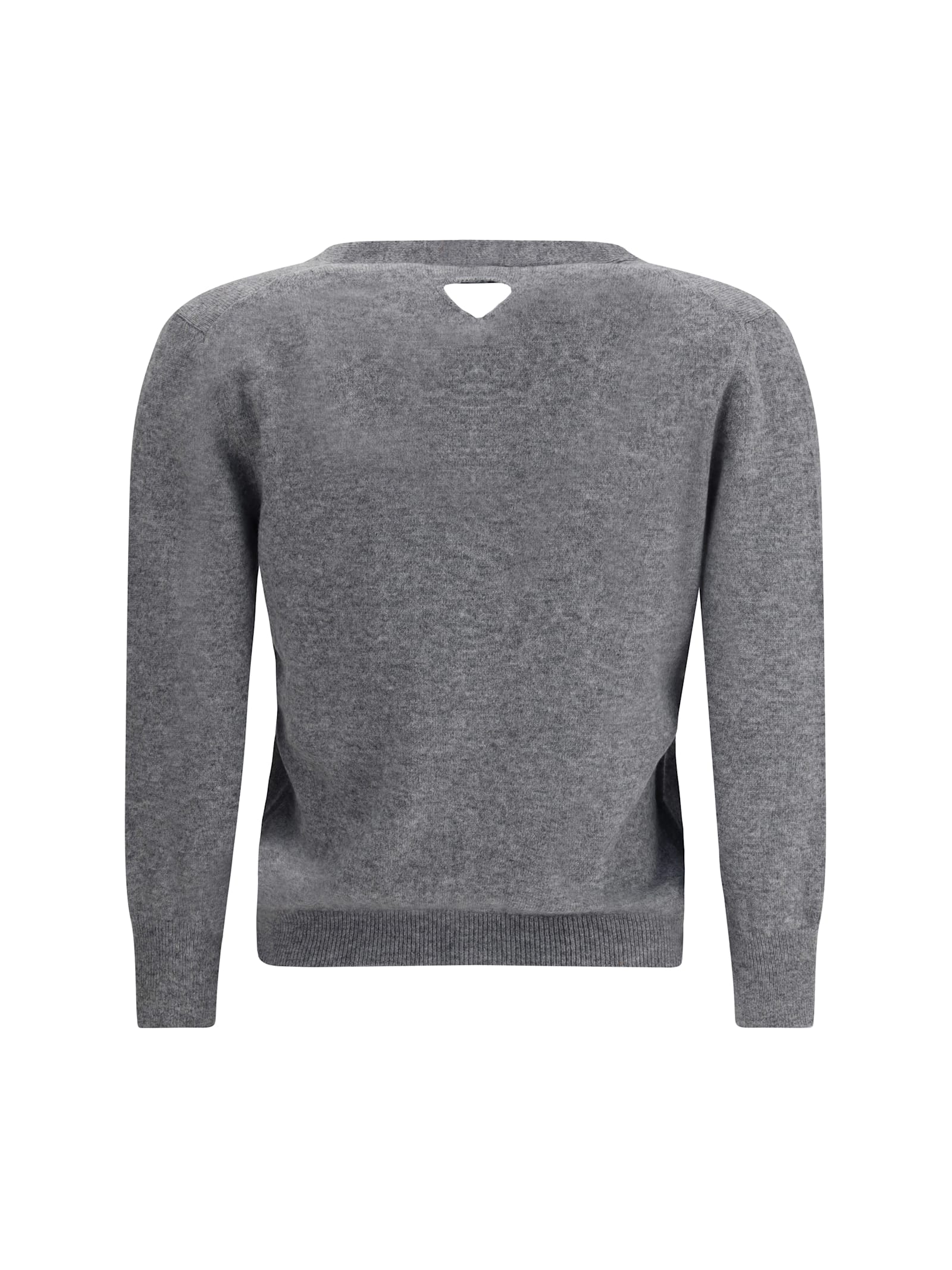 Prada V-neck Buttoned Cardigan In Gray