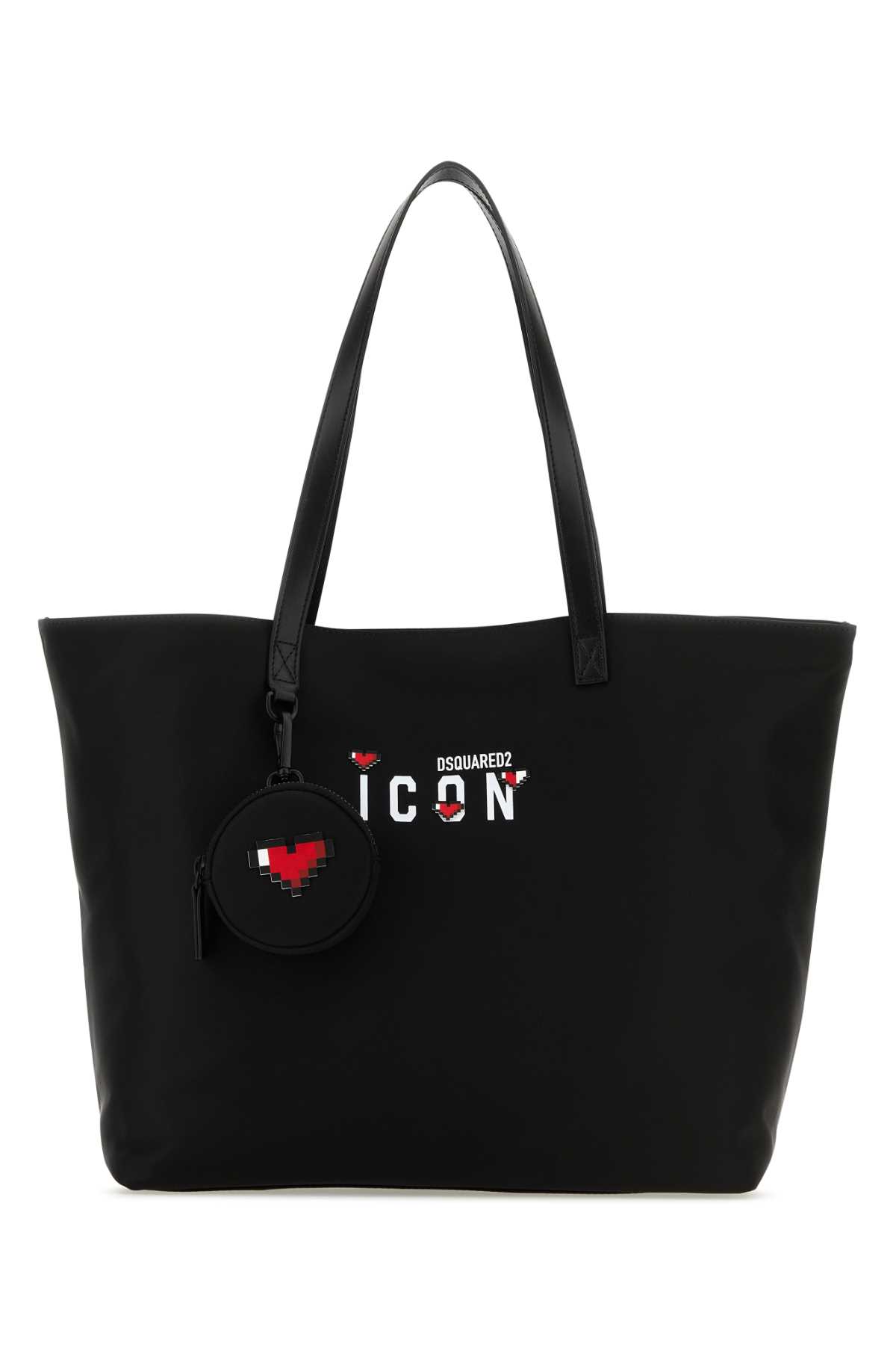 Black Nylon Icon Shopping Bag