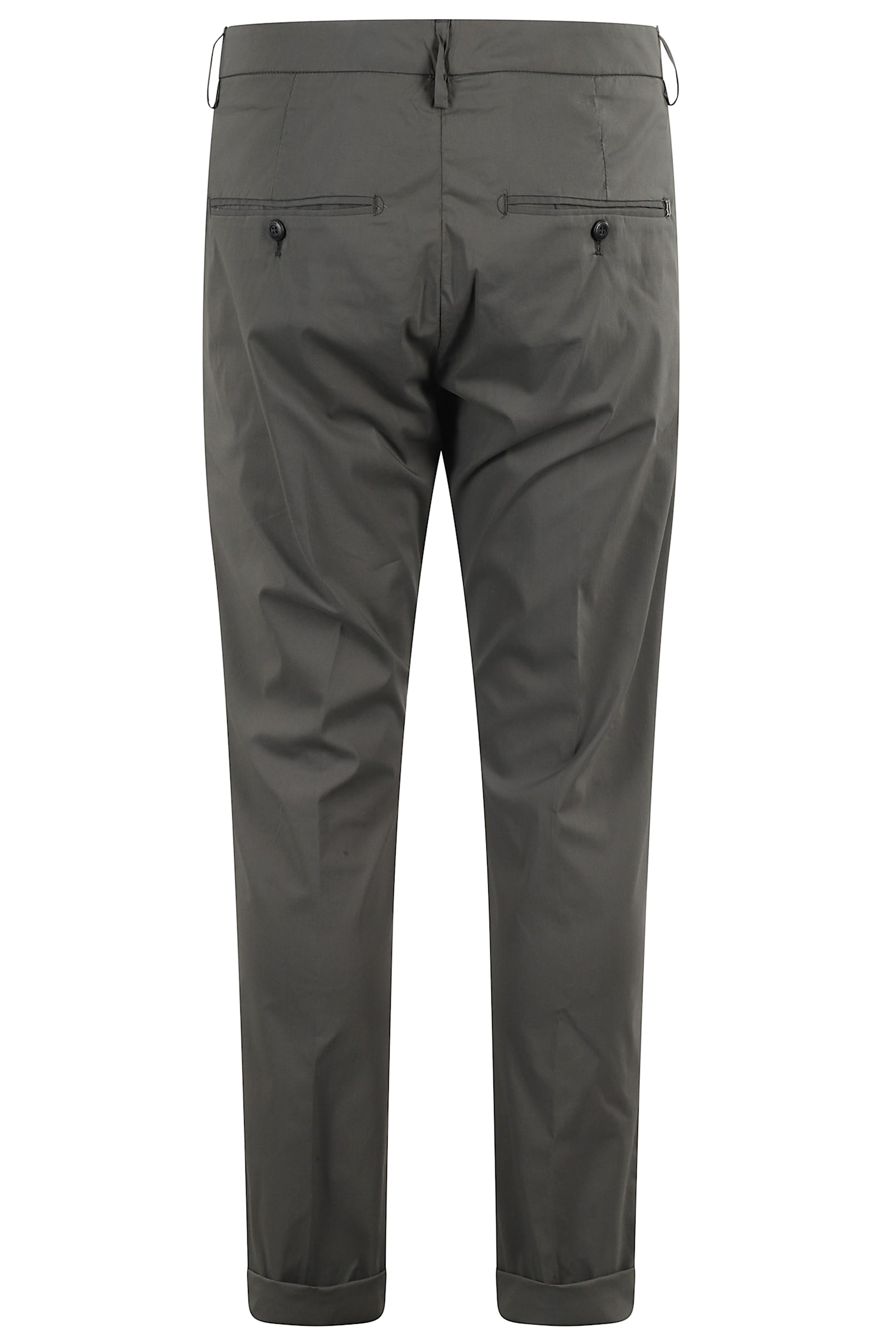 Dondup Gaubert Trousers In Wool Canvas In Grigioverde Scuro