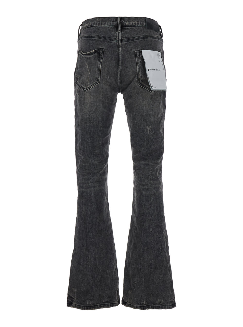 Purple Brand Black Flared Jeans With Crinkled Effect In Black
