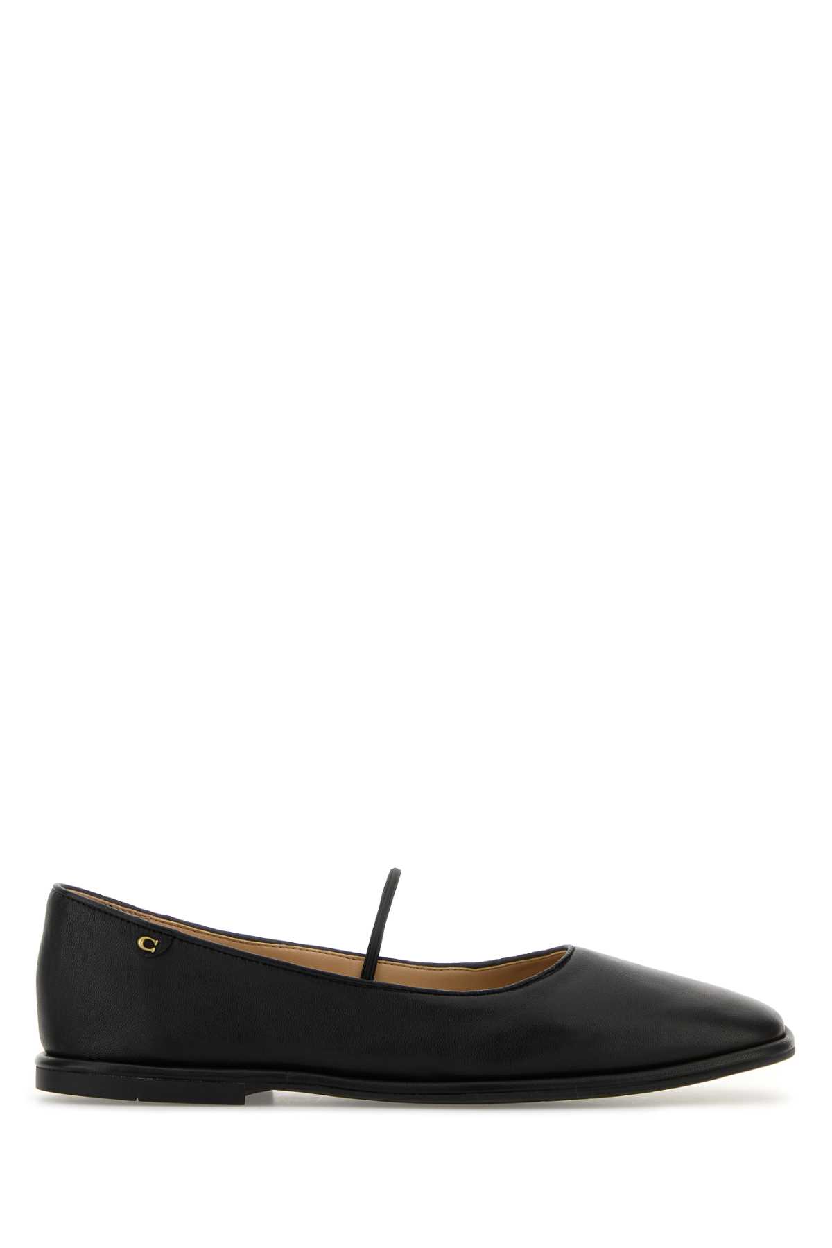 COACH BLACK LEATHER EMILIA BALLERINAS