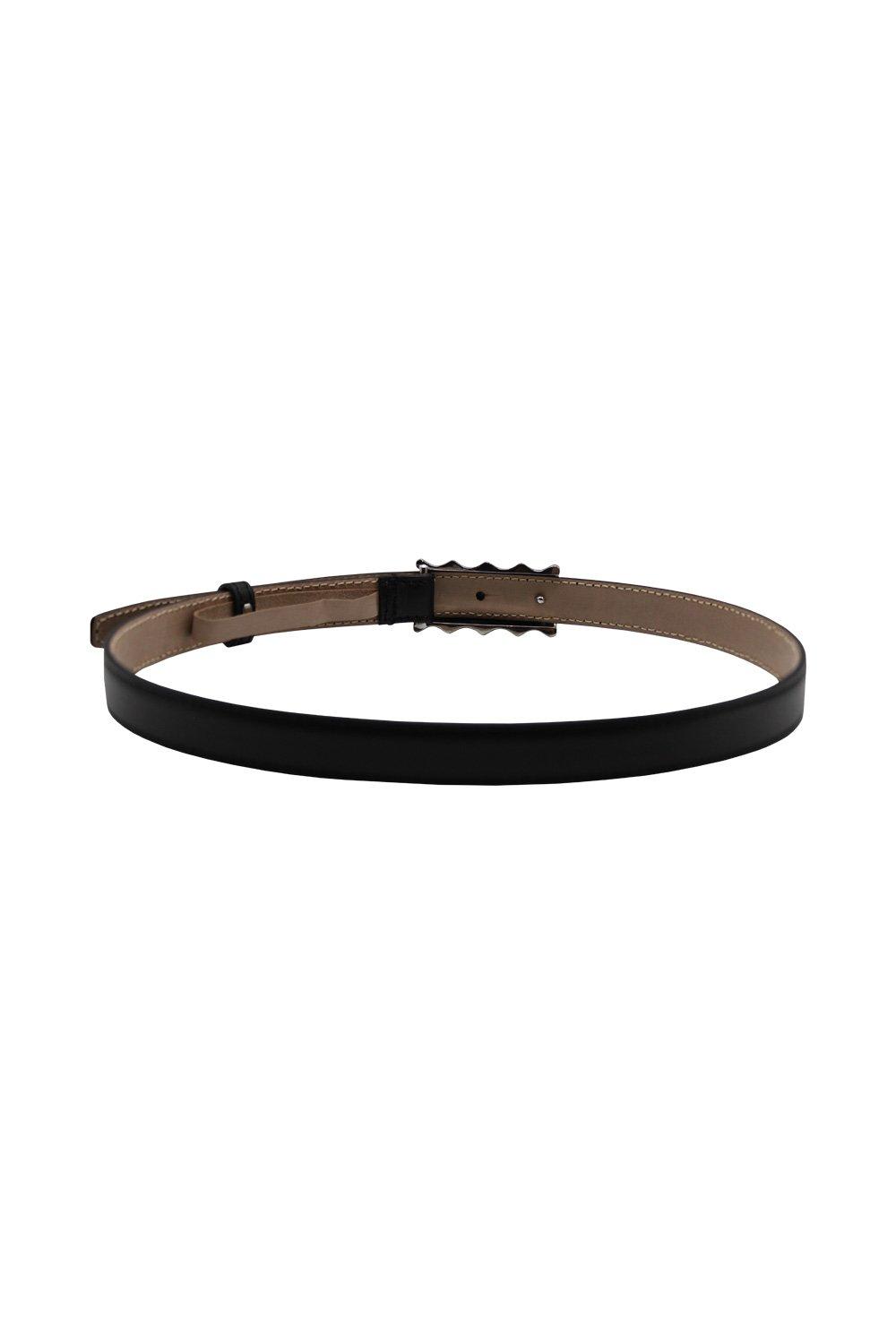 Shop Khaite Curved Corners Buckle Belt In Black/silver