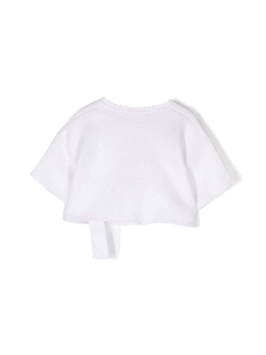 Il Gufo Wrap-design Cotton Top In White