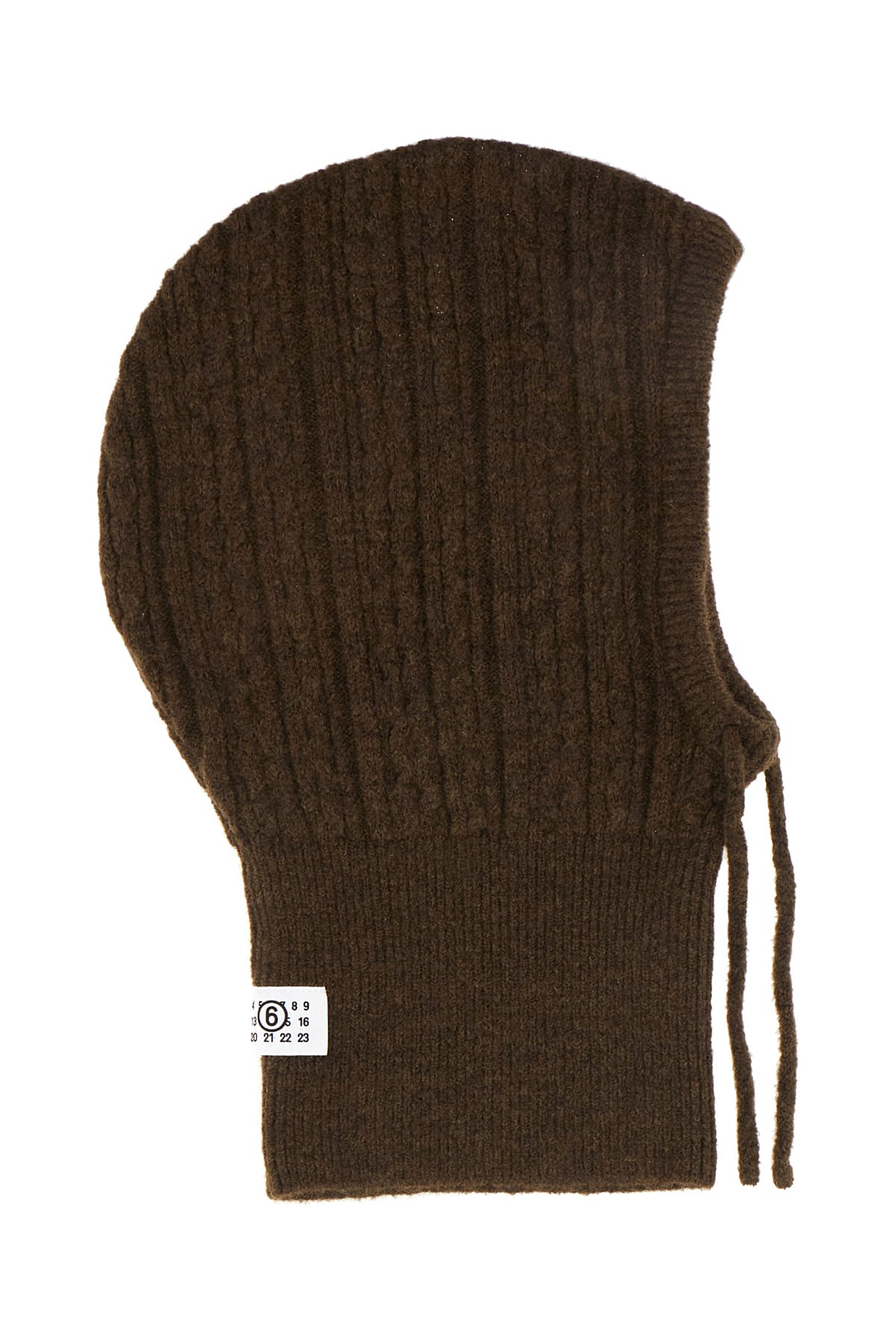 Mm6 Maison Margiela Chocolate Stretch Wool Blend Balaclava In Brown