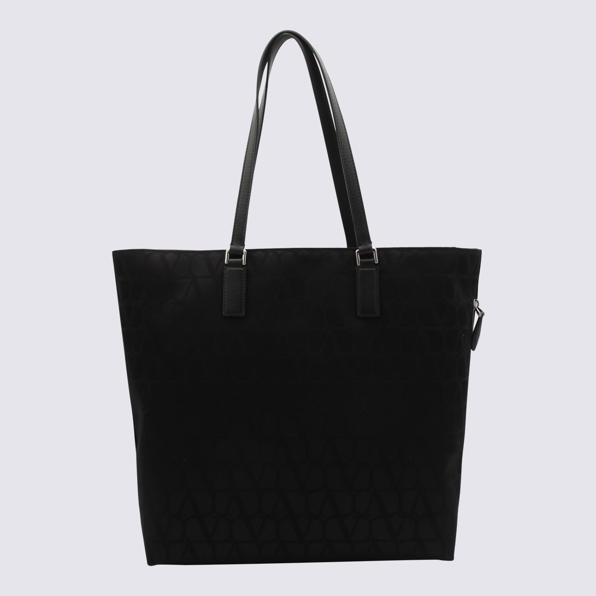 Shop Valentino Black Toile Iconographe Tote Bag