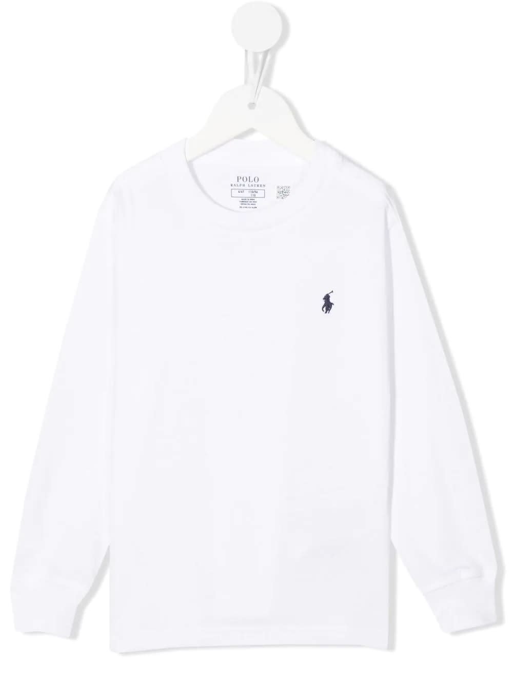 Ralph Lauren Kids White Sweatshirt With Contrast Pony