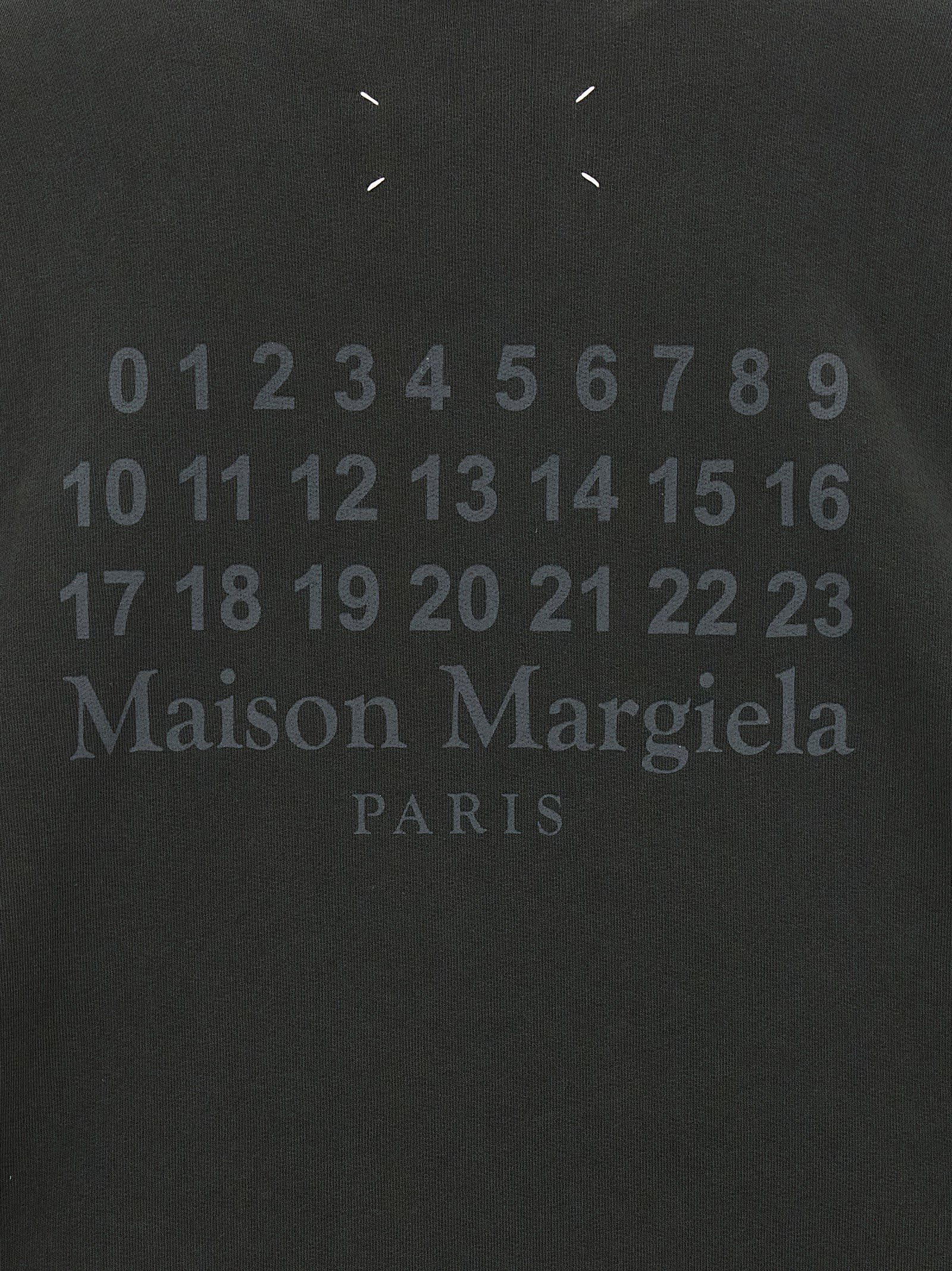 Maison Margiela Men Graphite Cotton Oversize Sweatshirt In