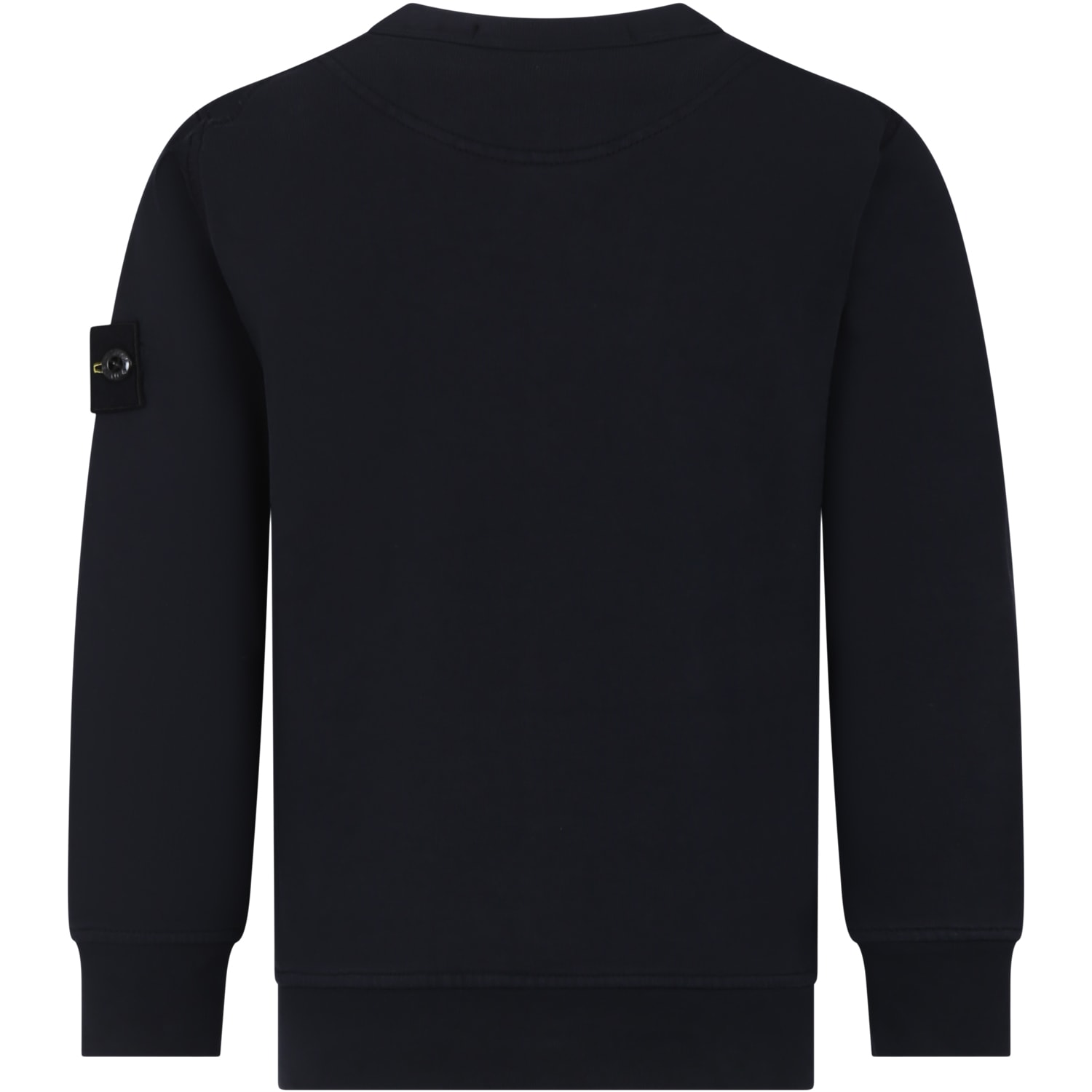 Shop Stone Island Junior Blue Sweatshirt For Boy With Iconic Logo