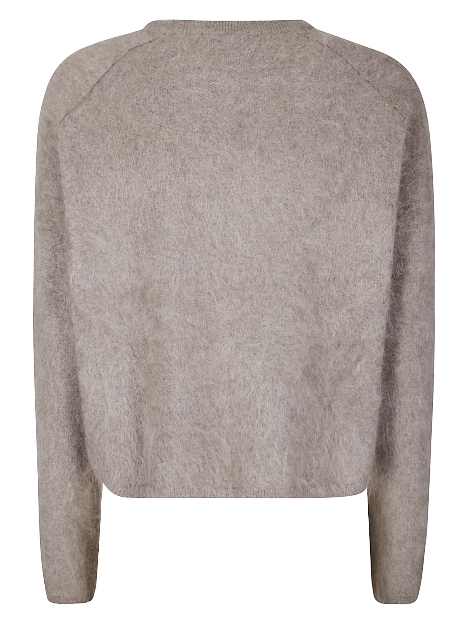 Lisa Yang Cropped Cashmere Sweater With Asymmetric Seams And Round Neckline In Gray