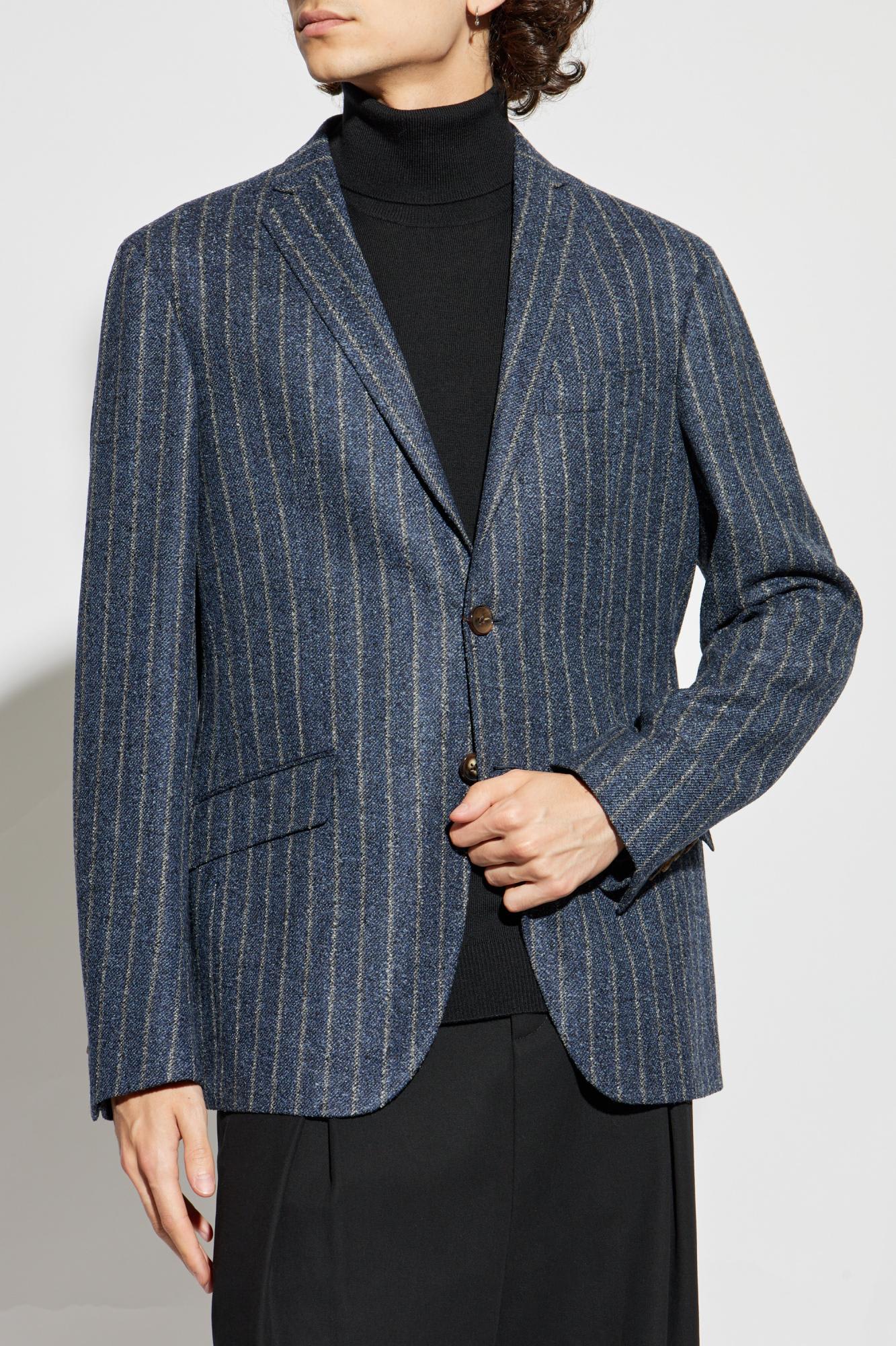 Etro Classic Pinstripe Blazer In Tailored Style In Multi