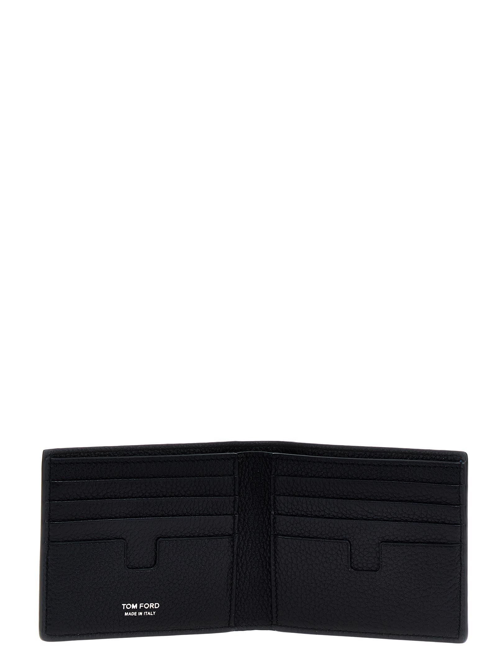 Shop Tom Ford Logo Wallet In Midnight Blue