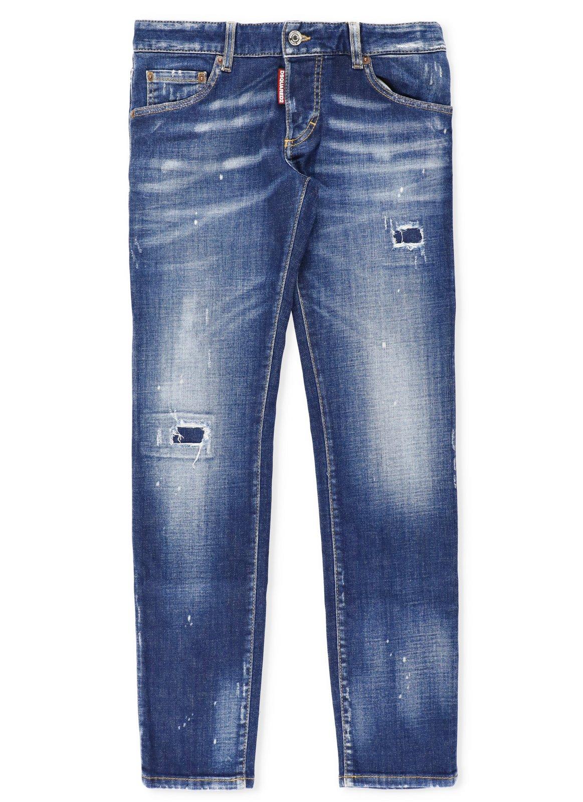 Dsquared2 Distressed Straight-leg Jeans
