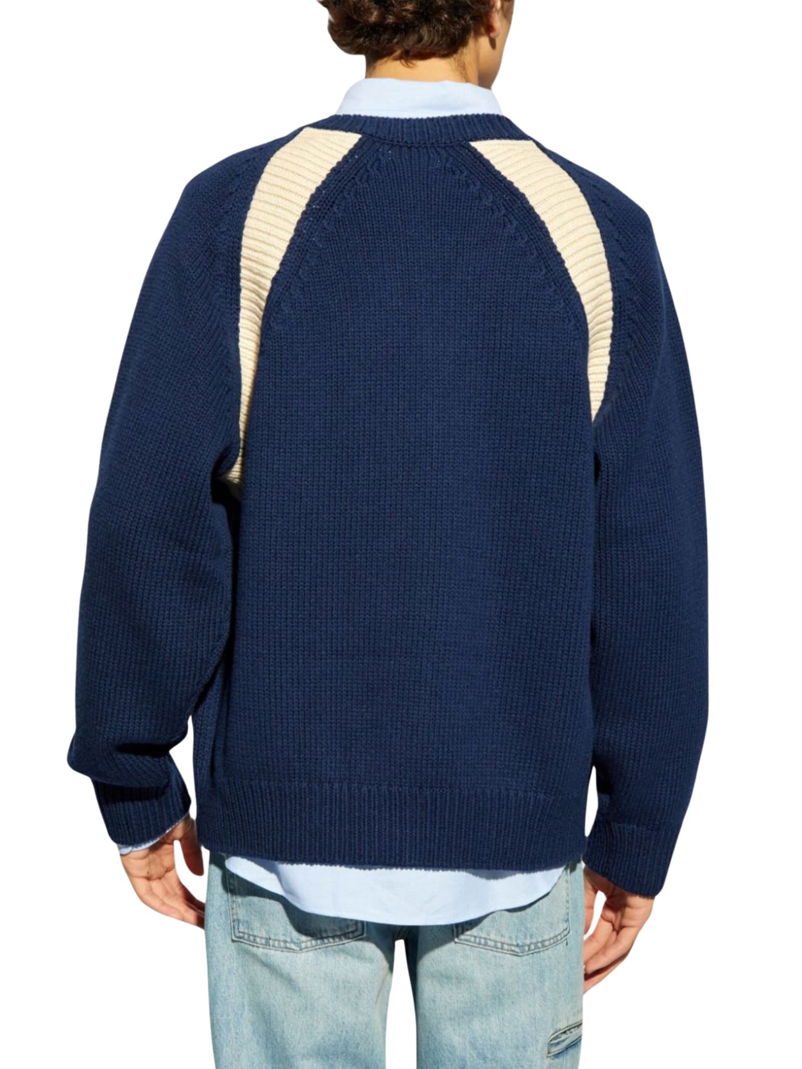 Shop Kenzo Rws Cardigan In Midnight Blue