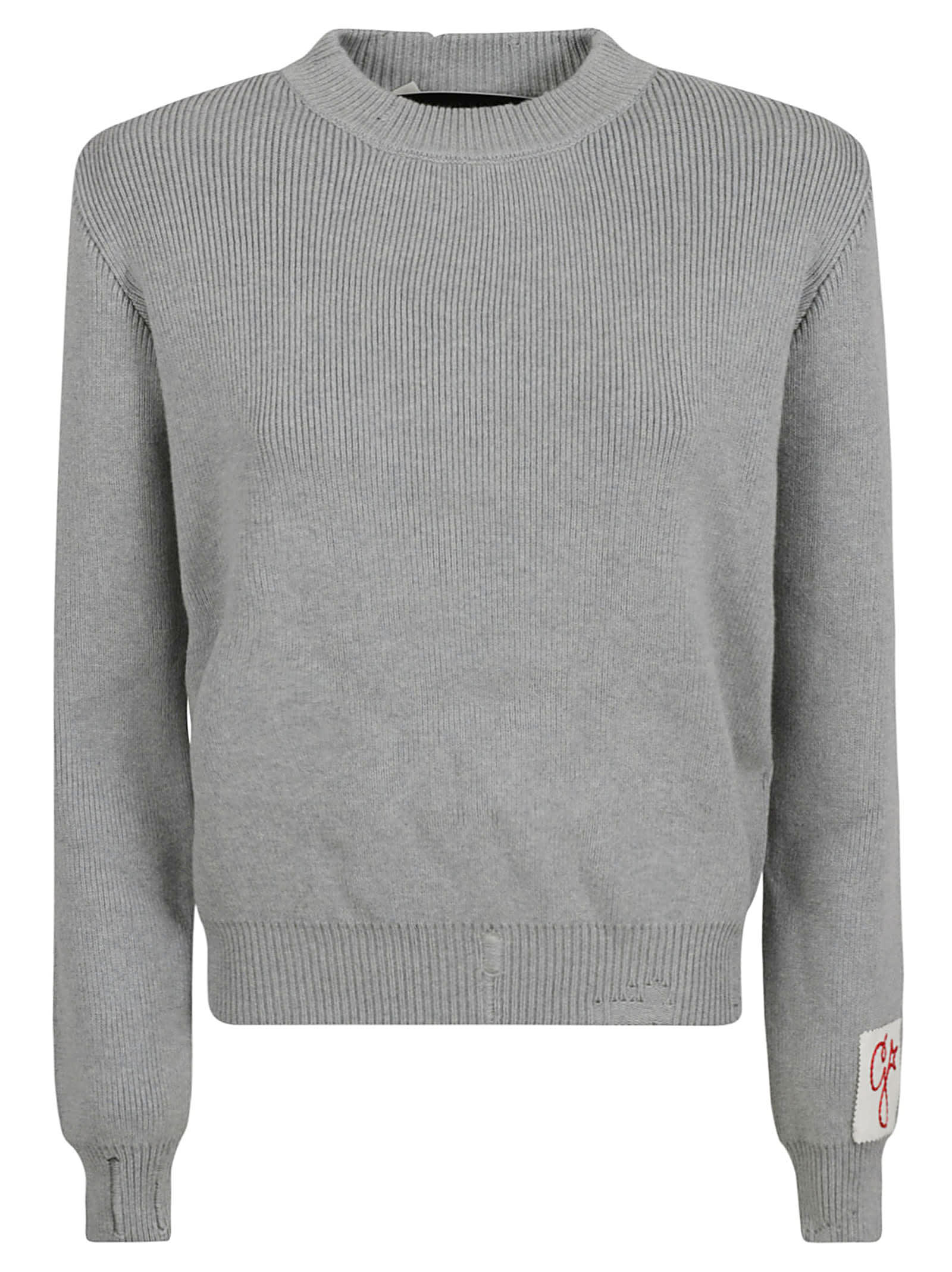 Shop Golden Goose Ribbed Sweater In Grigio