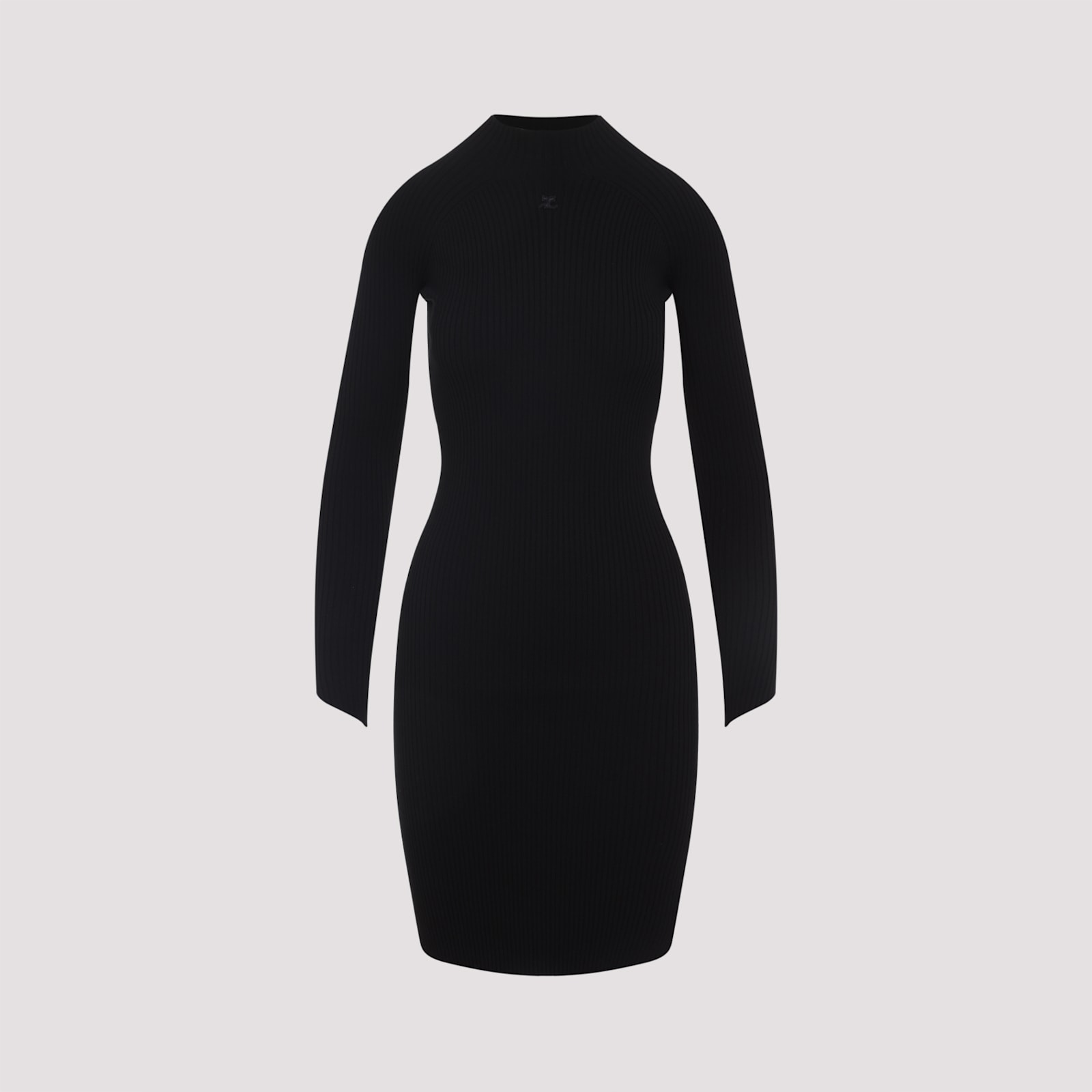 Courrèges Courreges Circle Rib Mini Dress Women In Black