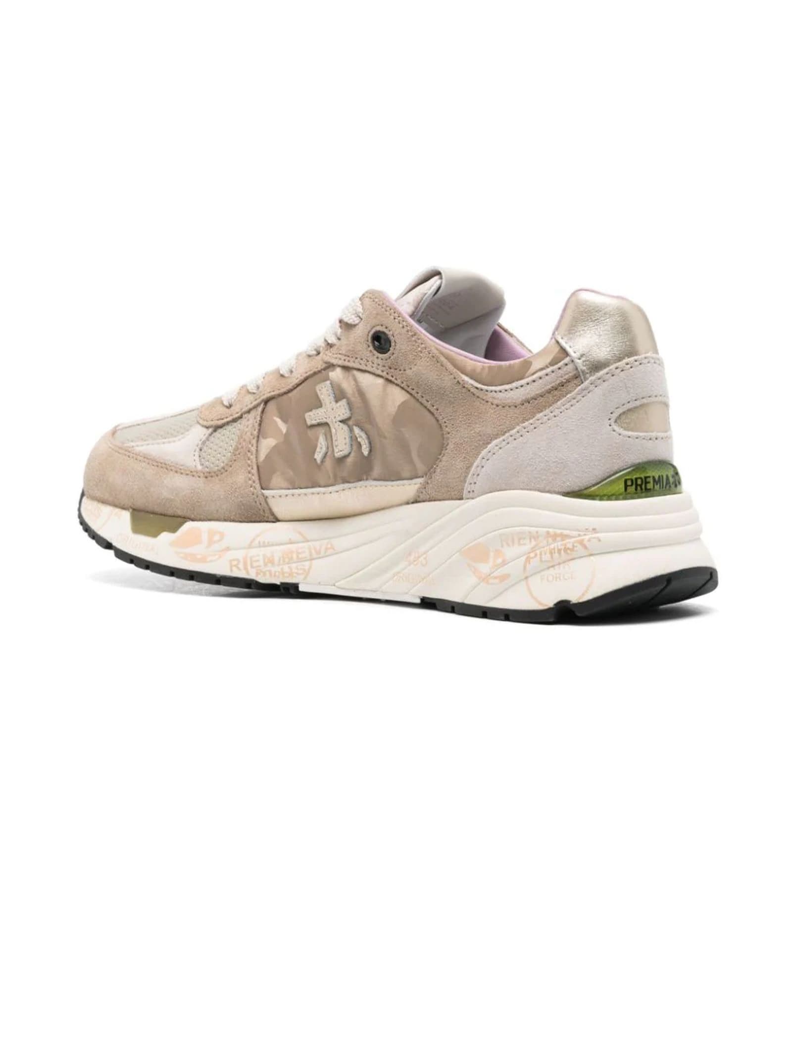 Shop Premiata Beige Suede Mase Sneakers