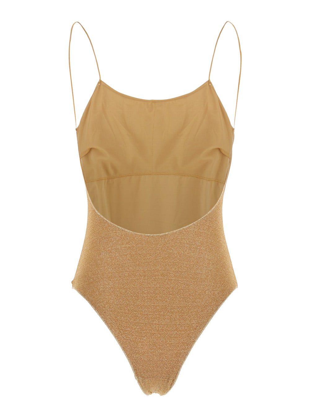 Oseree Golden Lumiere Maillot Swimsuit In Metallic