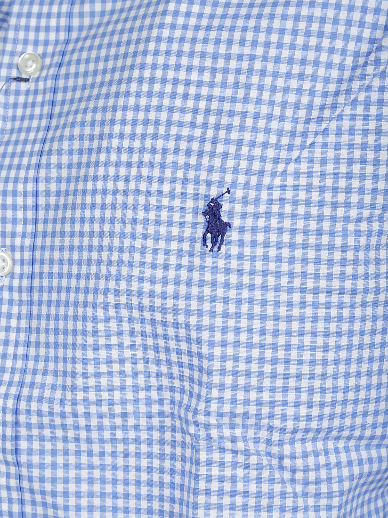 Shop Polo Ralph Lauren Long Sleeve Sport Shirt In Blue/white