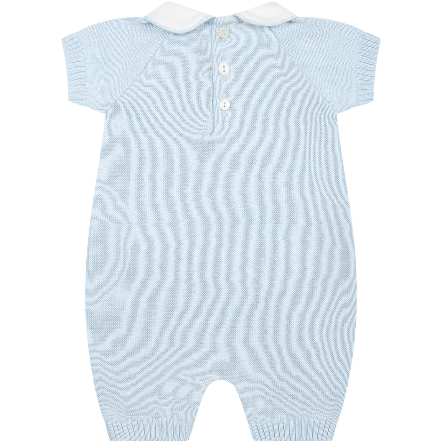 Shop Little Bear Sky Blue Romper For Baby Boy In Light Blue