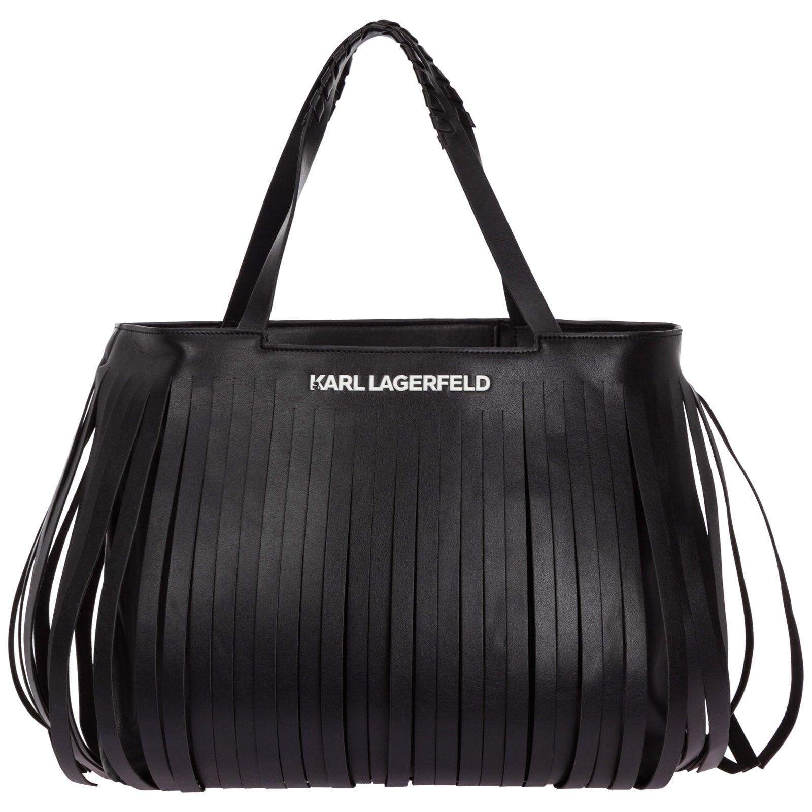 Karl Lagerfeld K/fringes Maxi Fringe Detailed Tote Bag