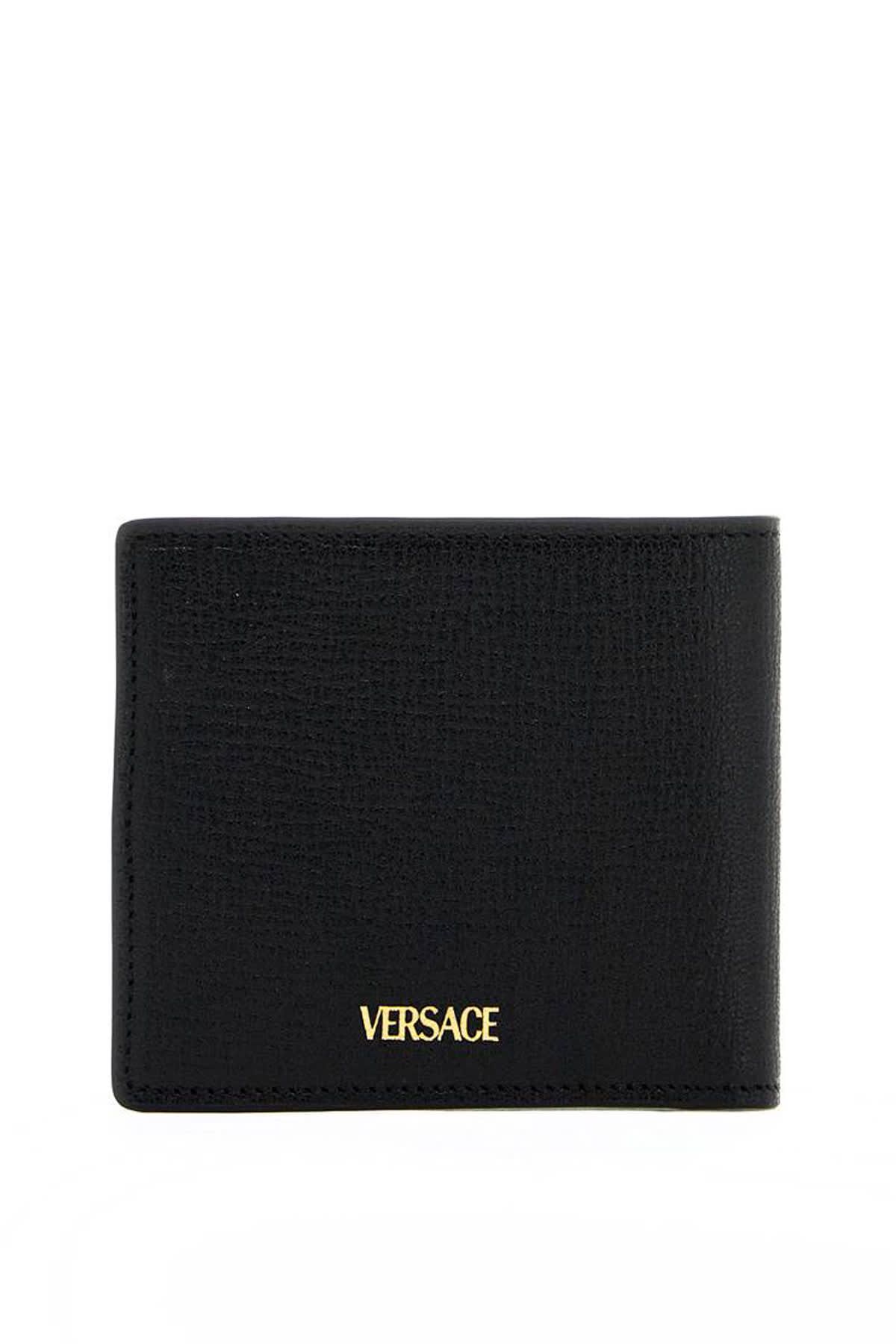 Shop Versace Medusa Biggie Bi-fold Wallet In Black- Gold (black)