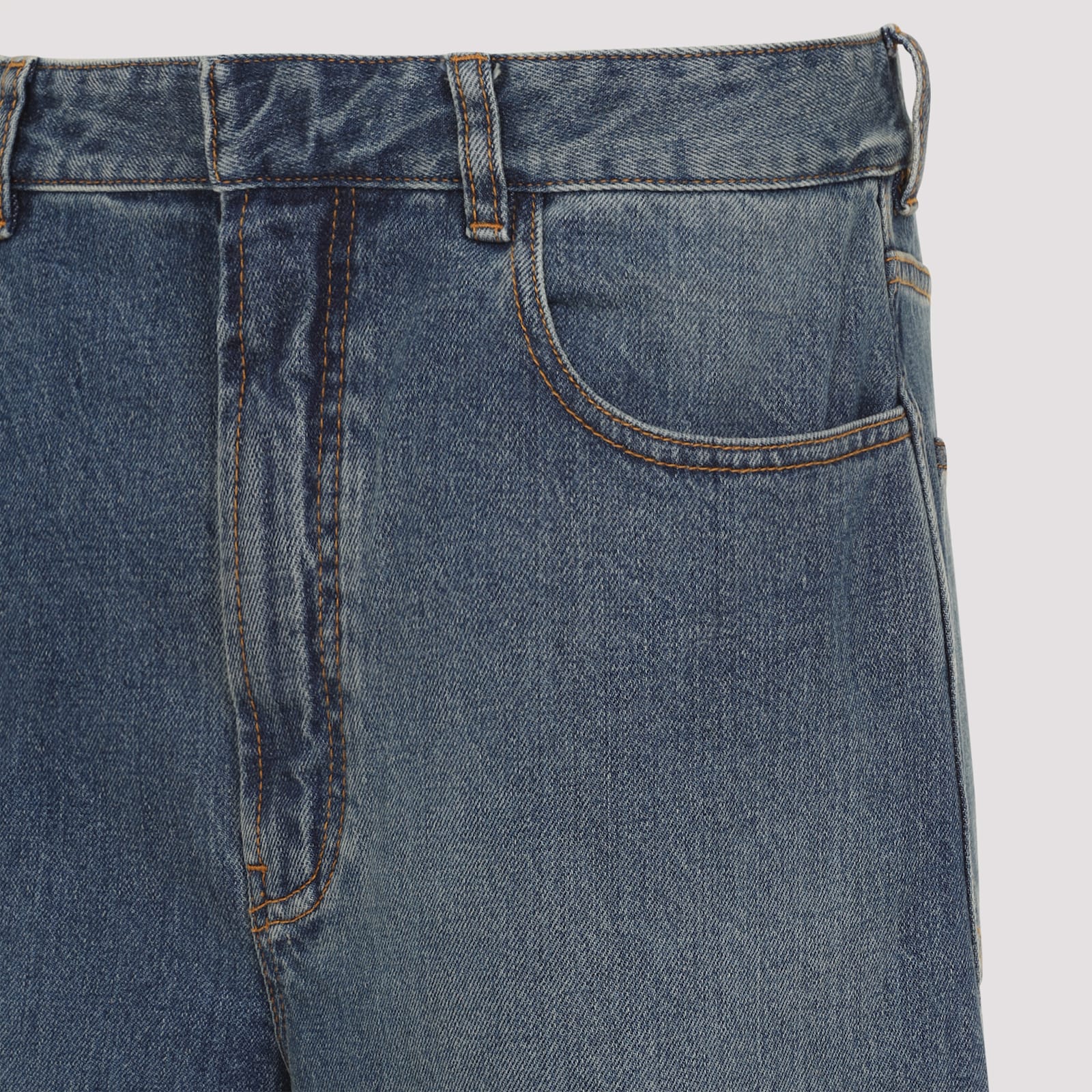 Alaïa Twisted Stitch Wide-leg Jeans In Blue