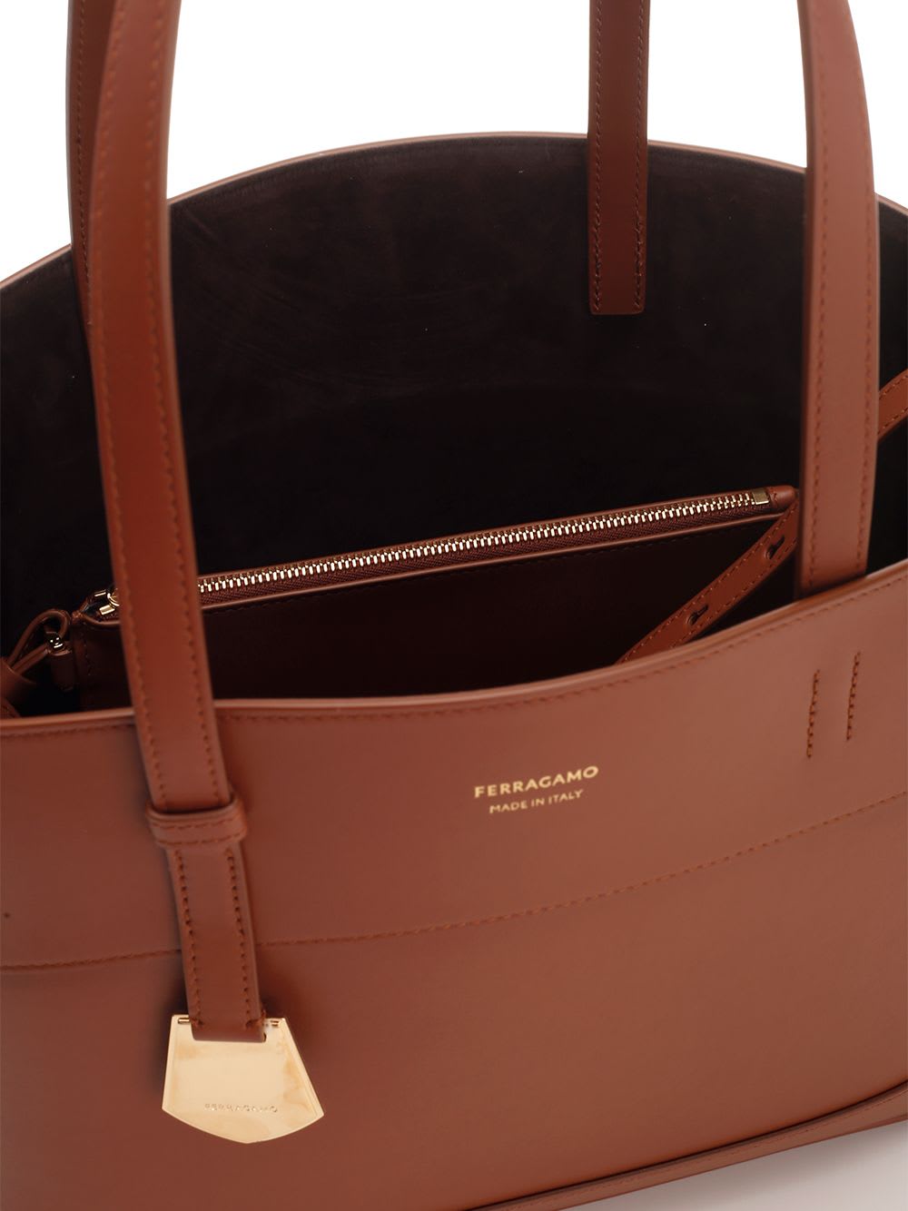 Shop Ferragamo Charming Tote Bag In Brown