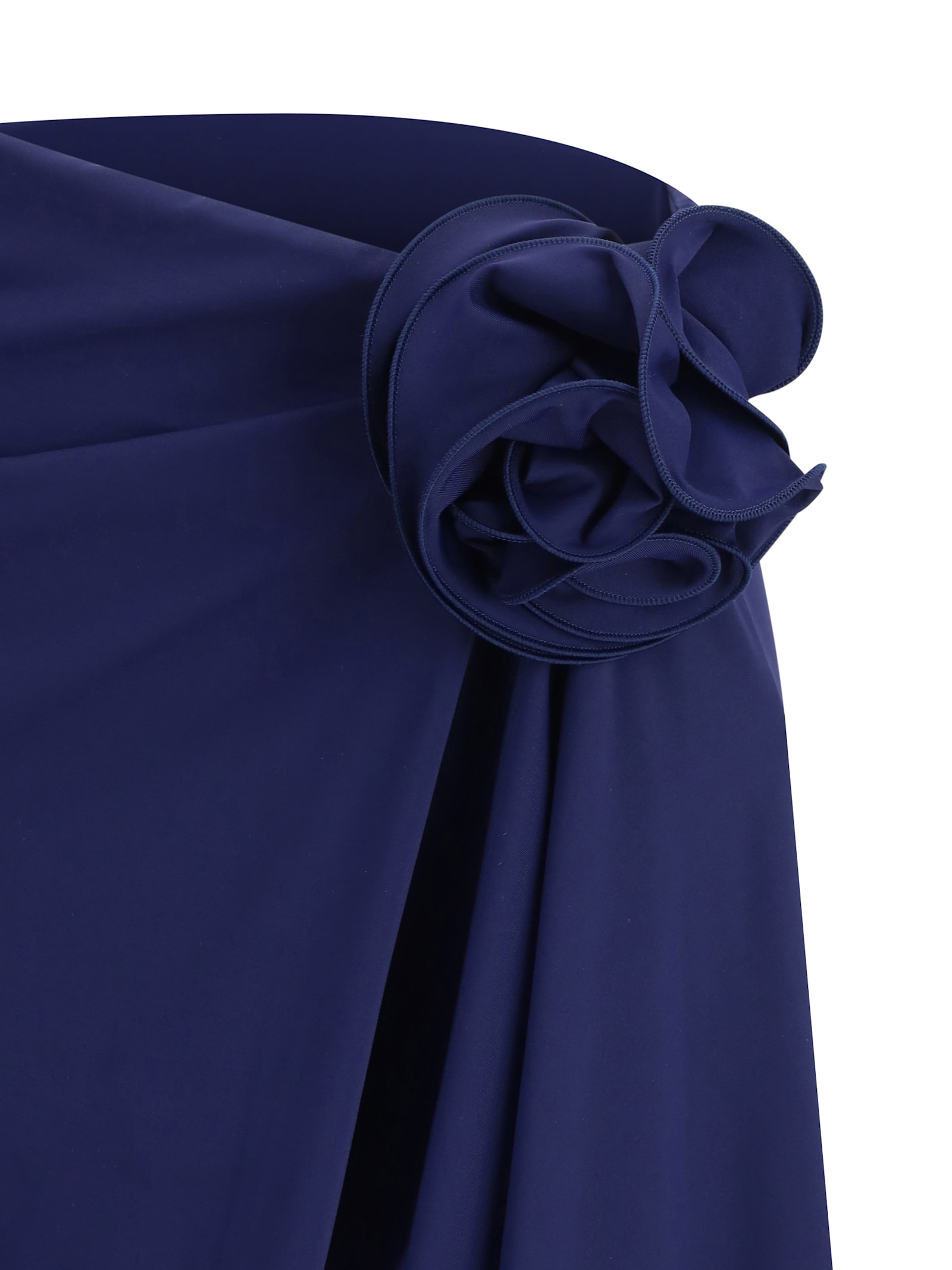 Magda Butrym Rosette Asymmetric Swim Mini Skirt In Navy