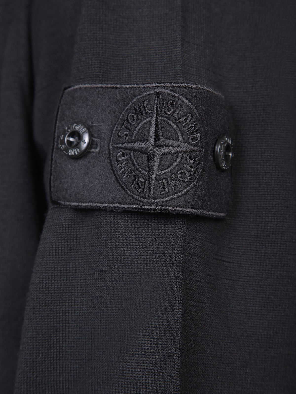 Shop Stone Island Turtleneck Logo Patched Pullover In Black