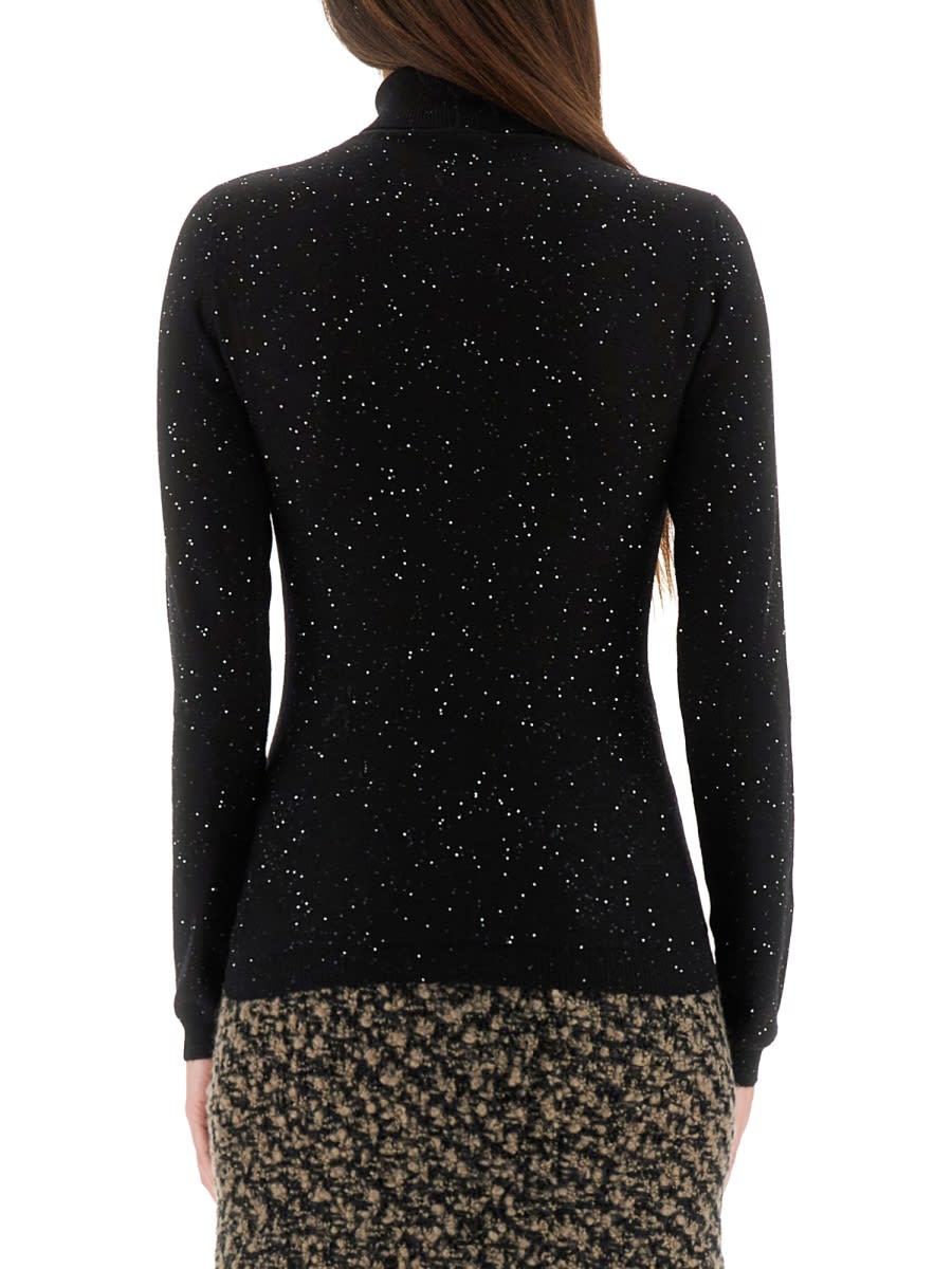 Fabiana Filippi Sequin Turtleneck Sweater Sweaters And Cardigans Black In Blue