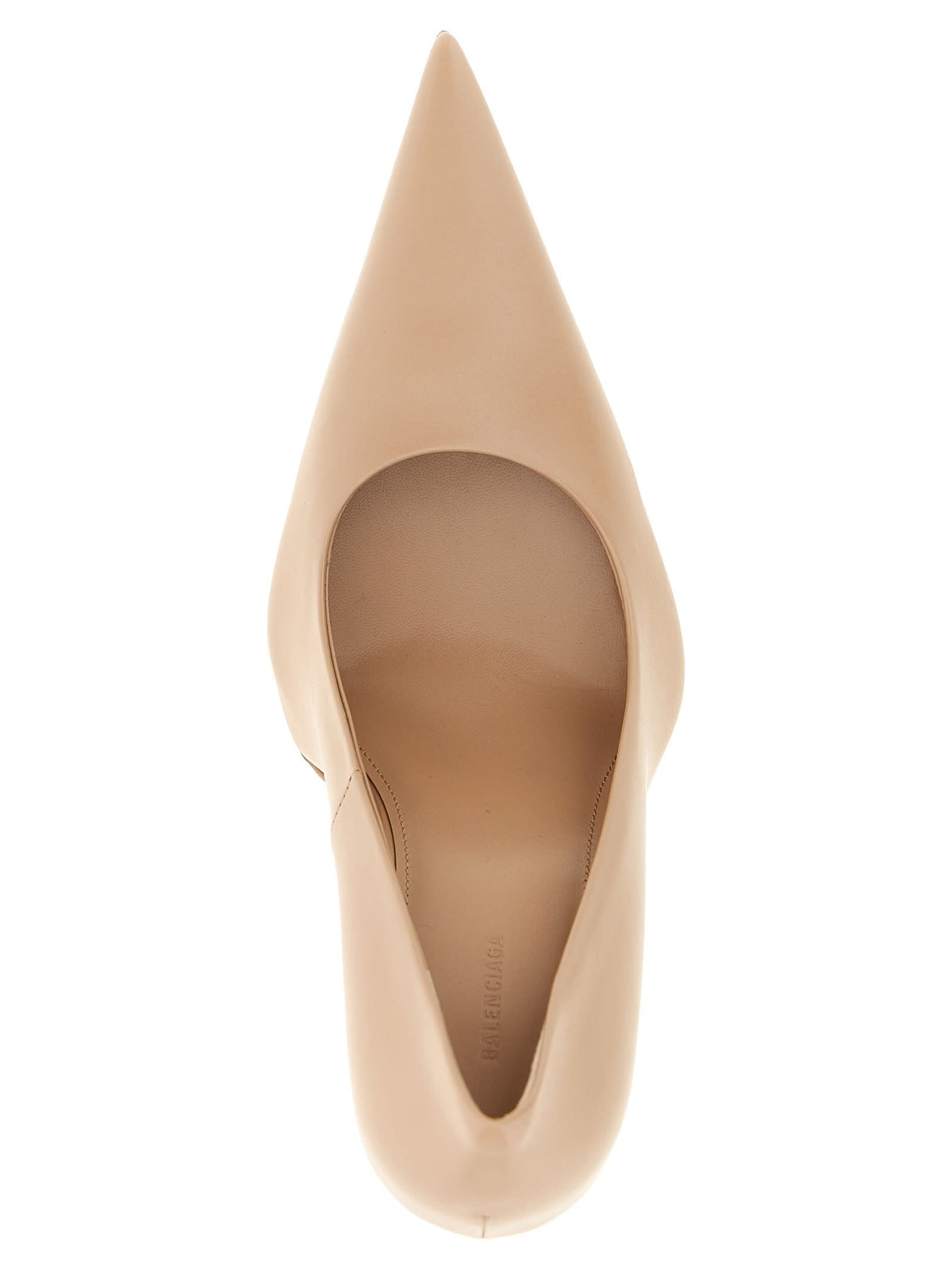 Balenciaga 110m Avenue After Elongated-toe Pumps In Neutral