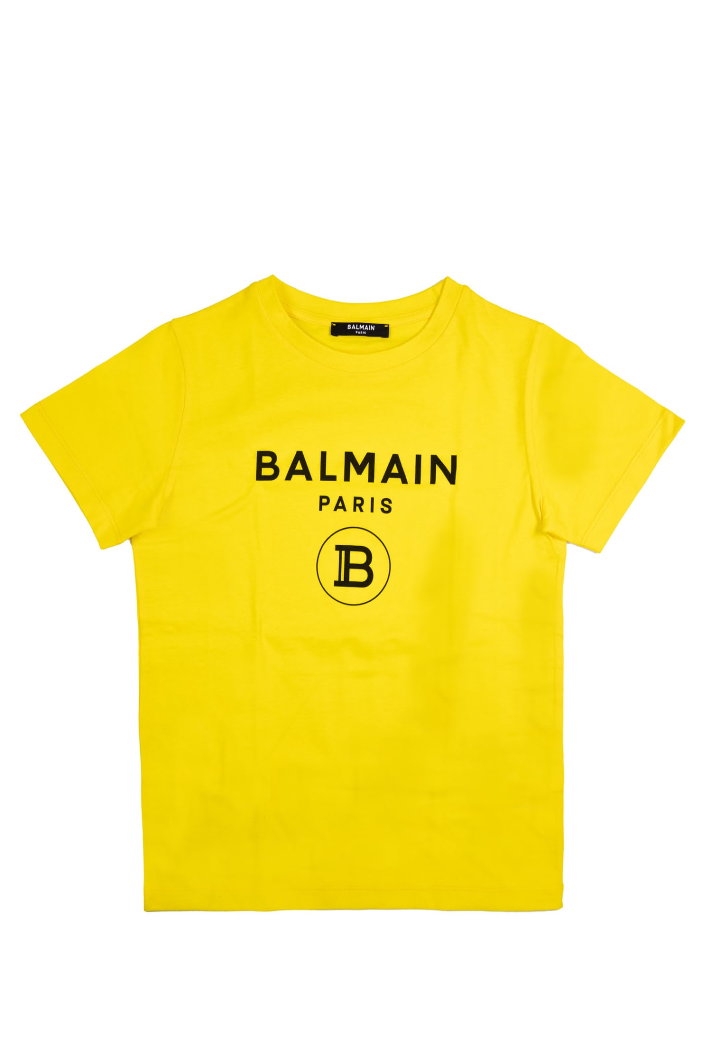 Balmain Kids' Cotton T-shirt In Yellow