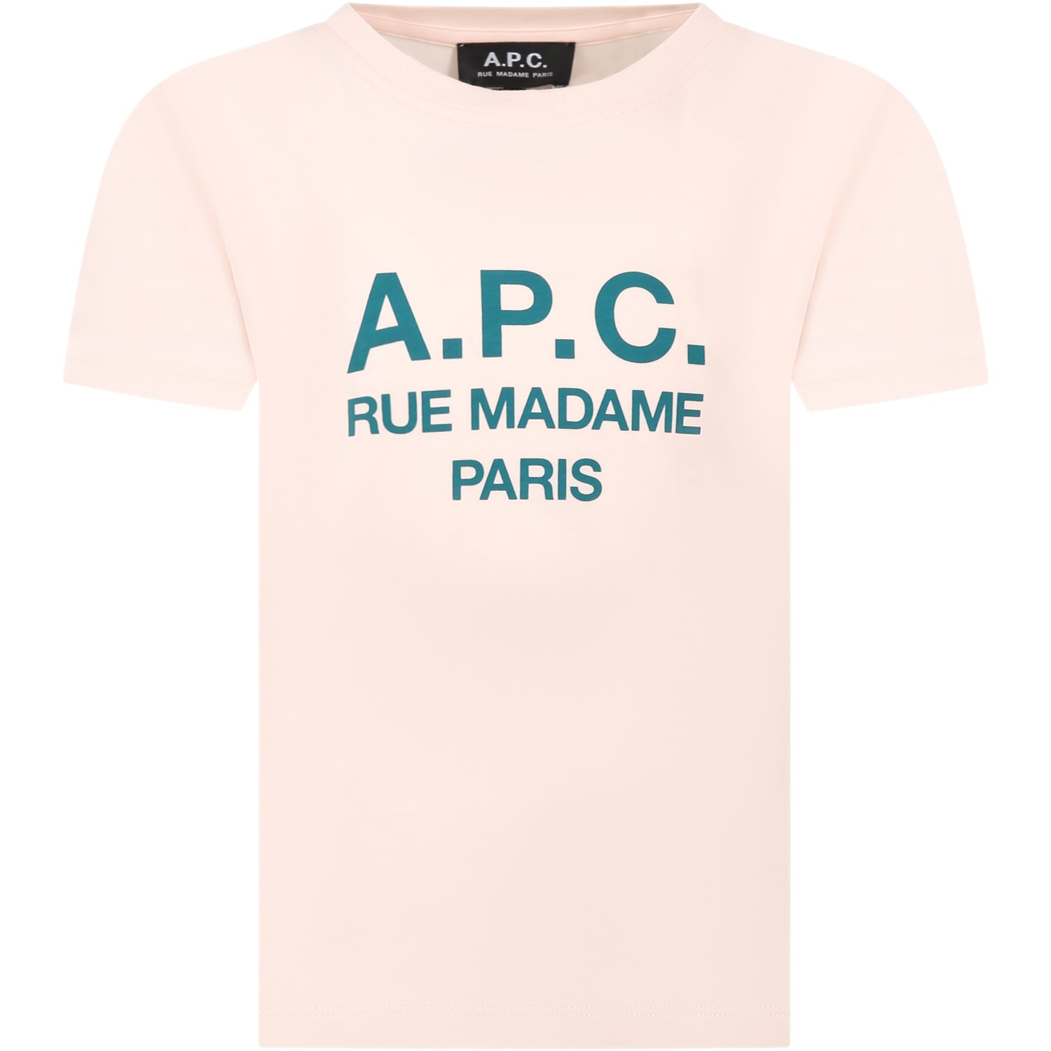 A.p.c. Kids' Pink T-shirt For Girl With Logo