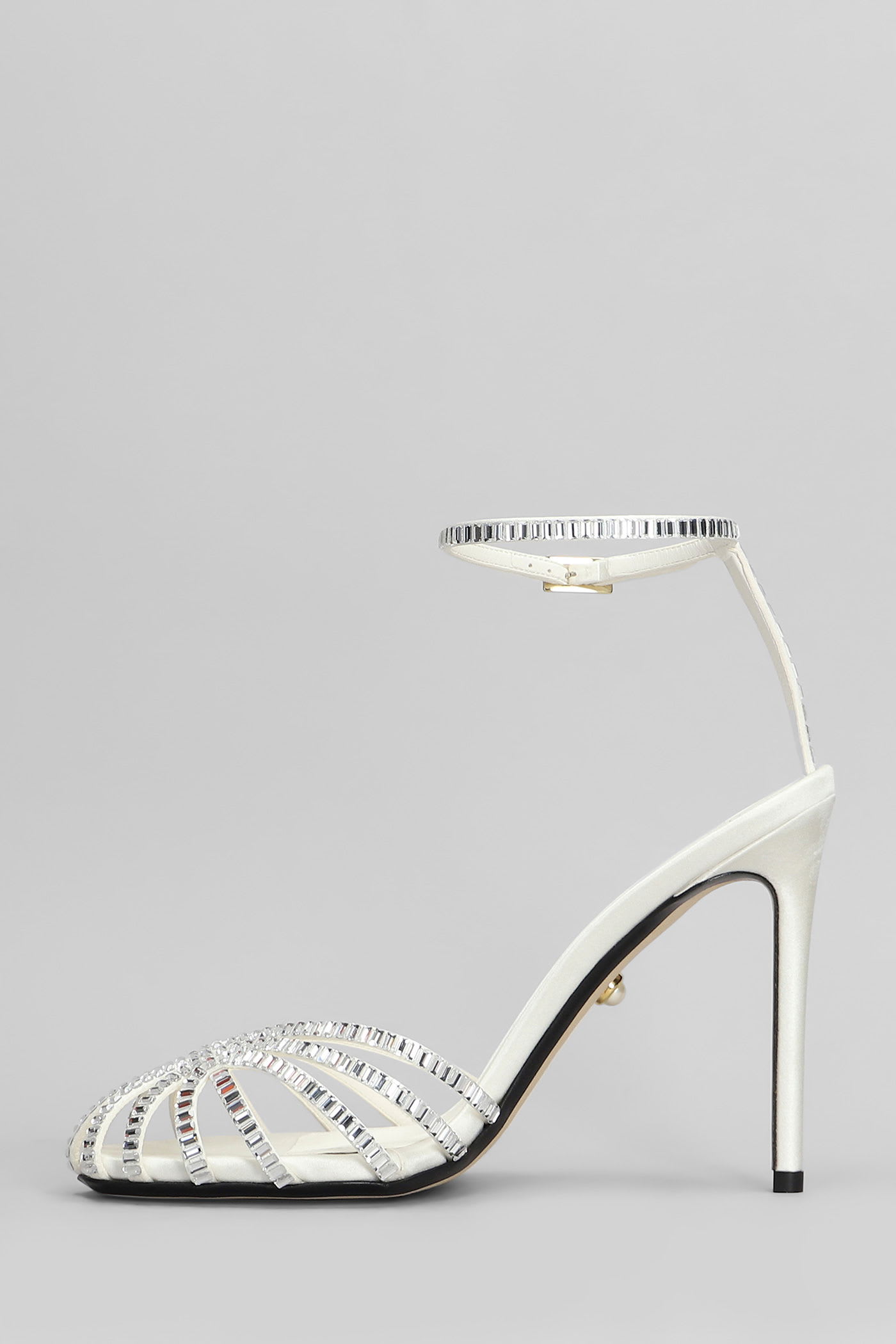 Alevì 110mm Penelope Crystal-embellished Sandals In White