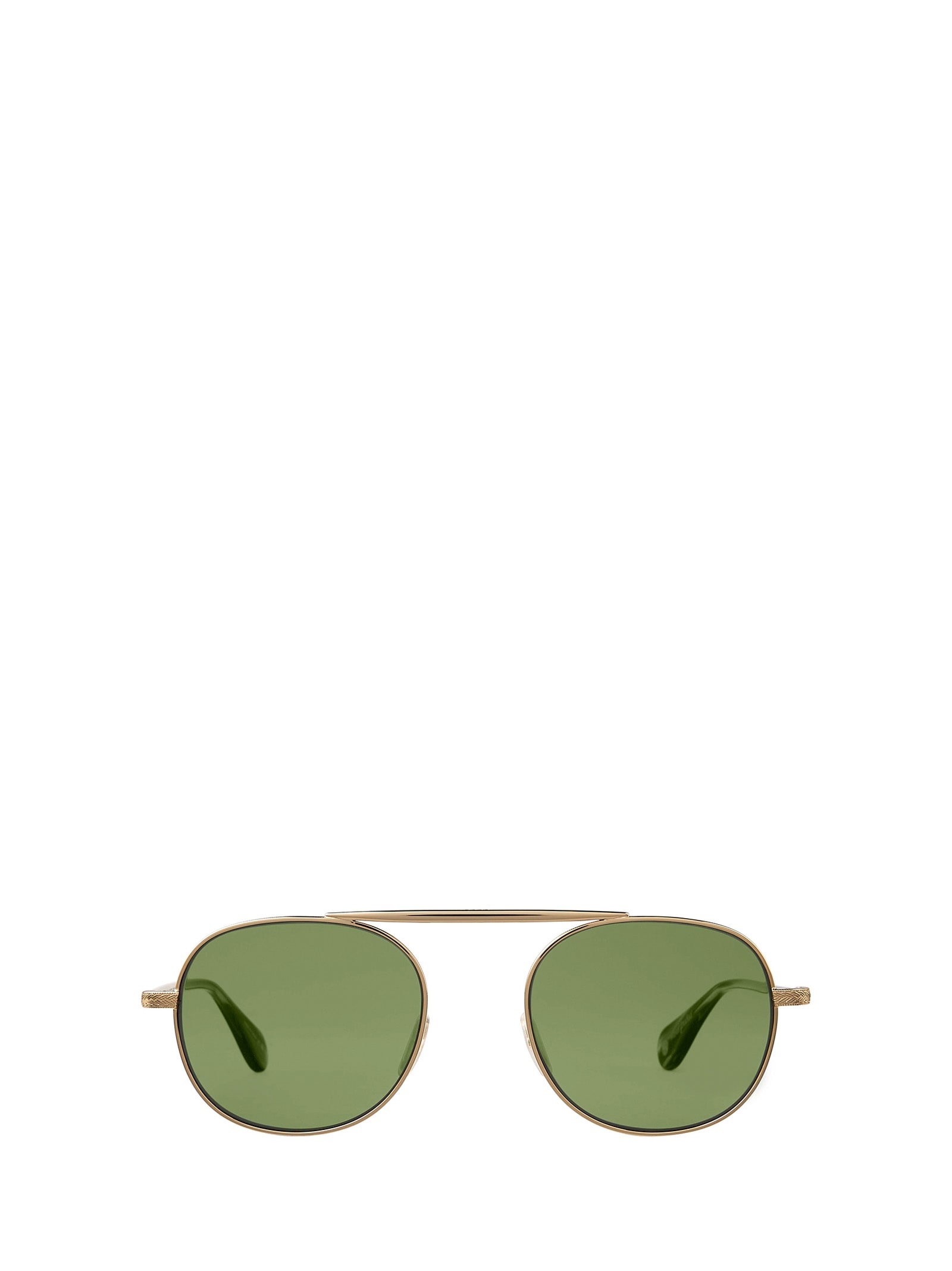 Shop Garrett Leight Van Buren Ii Sun Gold-sap Tortoise/flat Pure Green Sunglasses