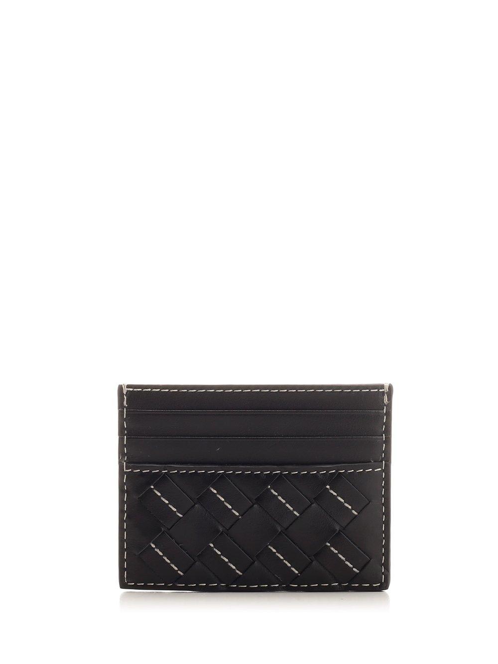 Shop Bottega Veneta Stich Detailed Wallet In Black