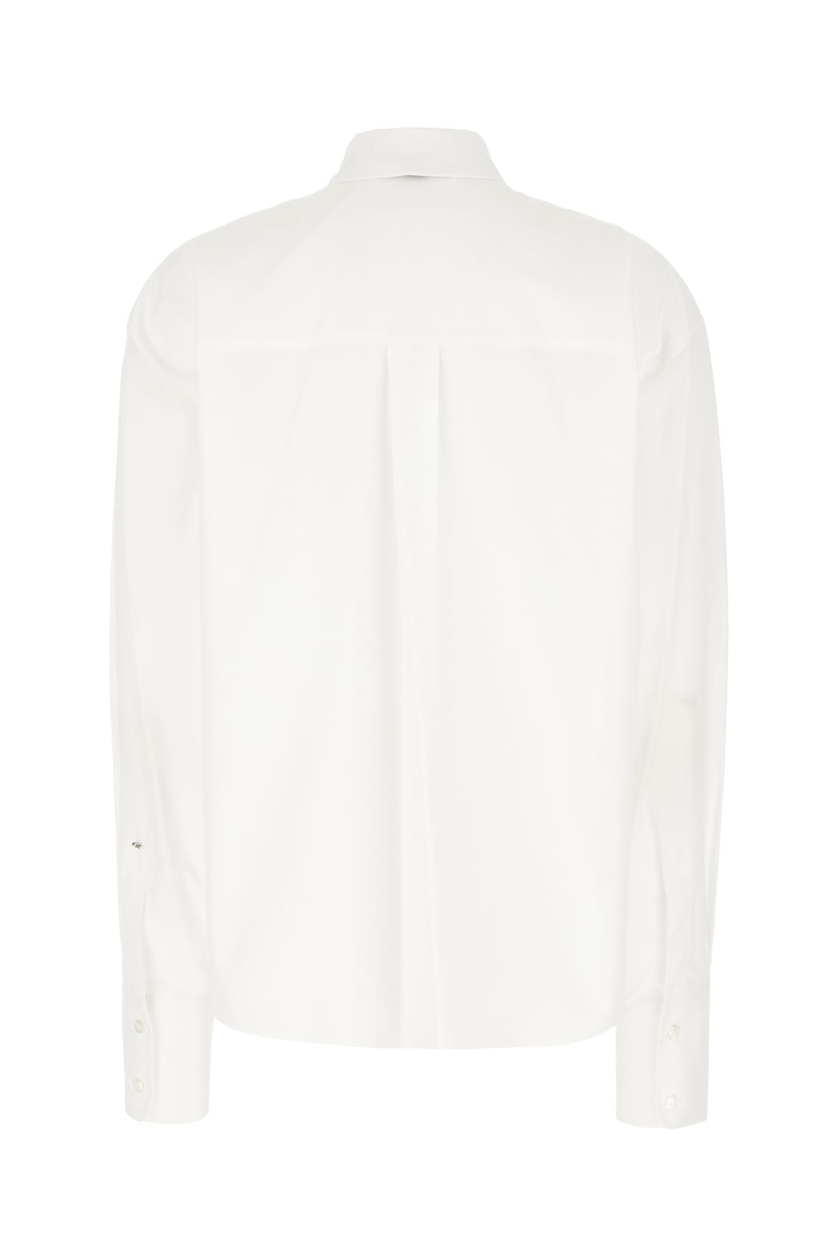 Shop Sportmax White Poplin Shirt In Bianco