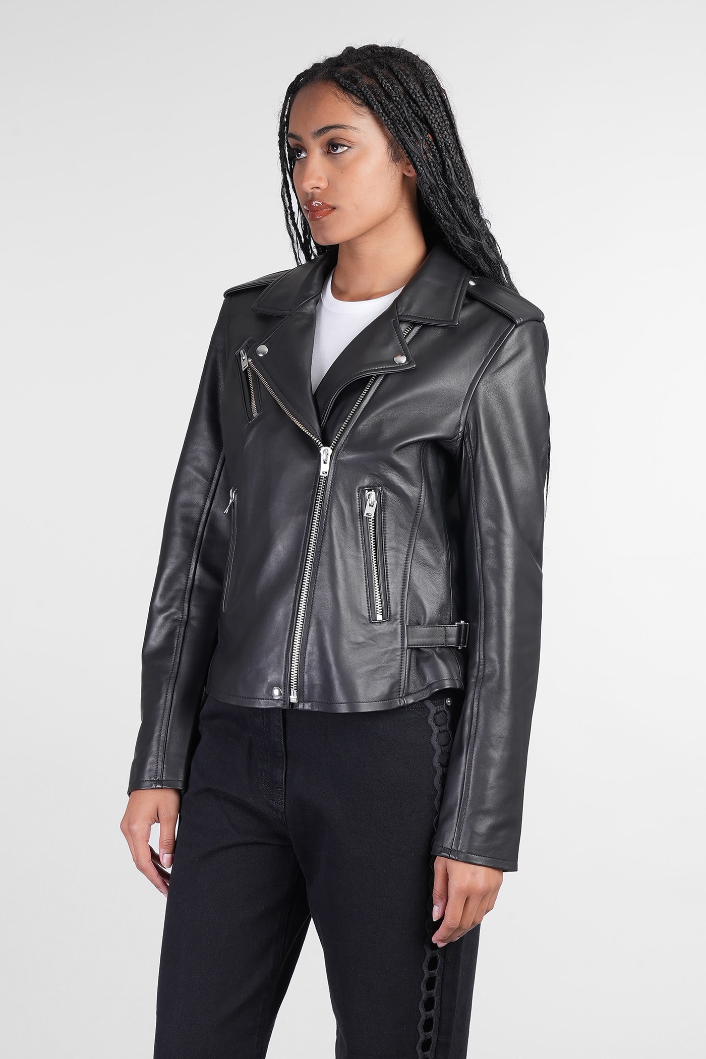 Iro Newhan Biker Biker Jacket In Black Leather