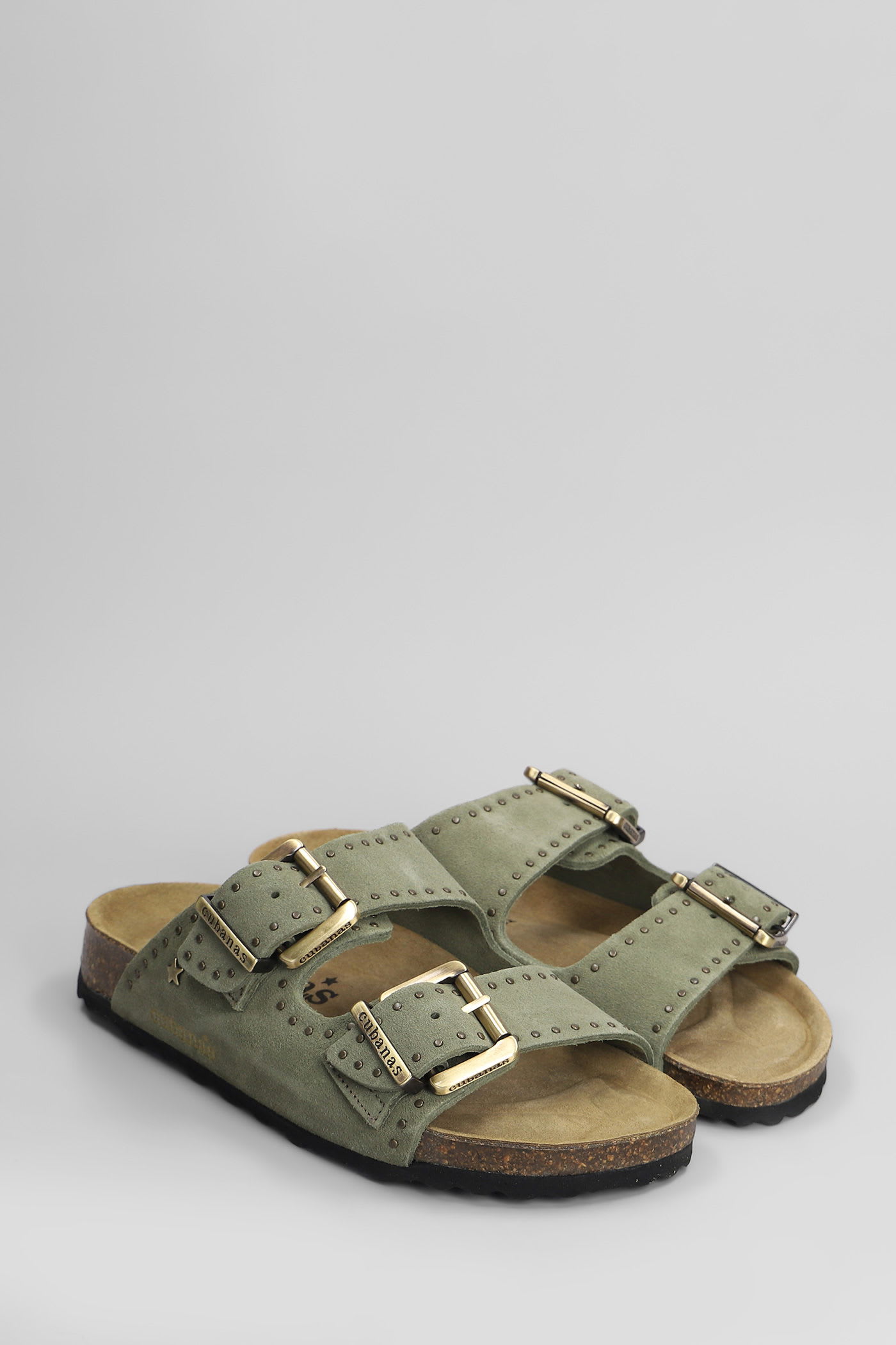 Cubanas Amalia Flats In Green Suede