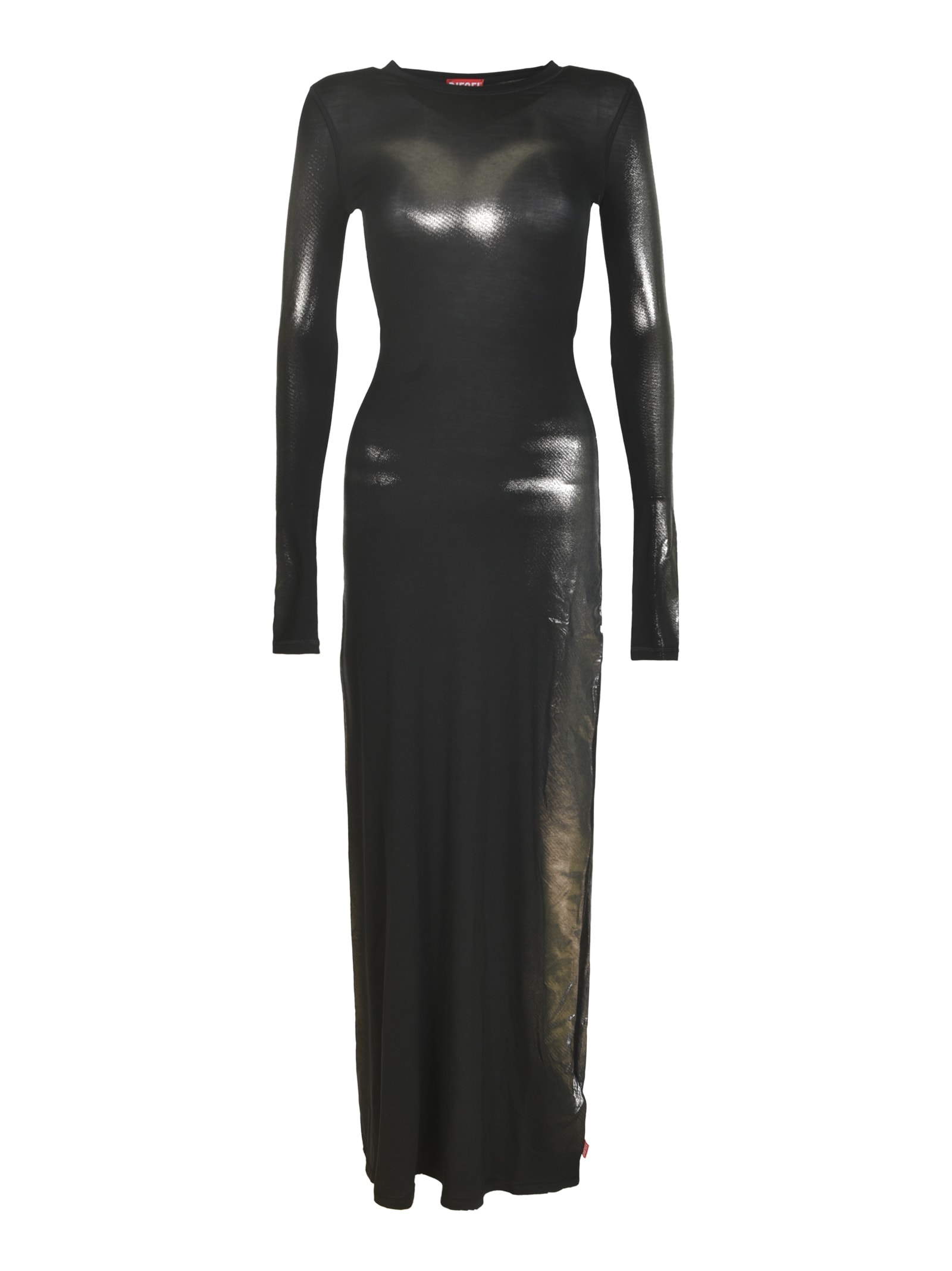 Shop Diesel D-anessa Metallic Effect Maxi Dress In 9xx