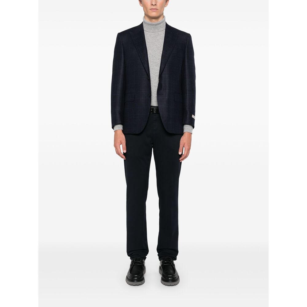 Canali Cotton Pants In Black