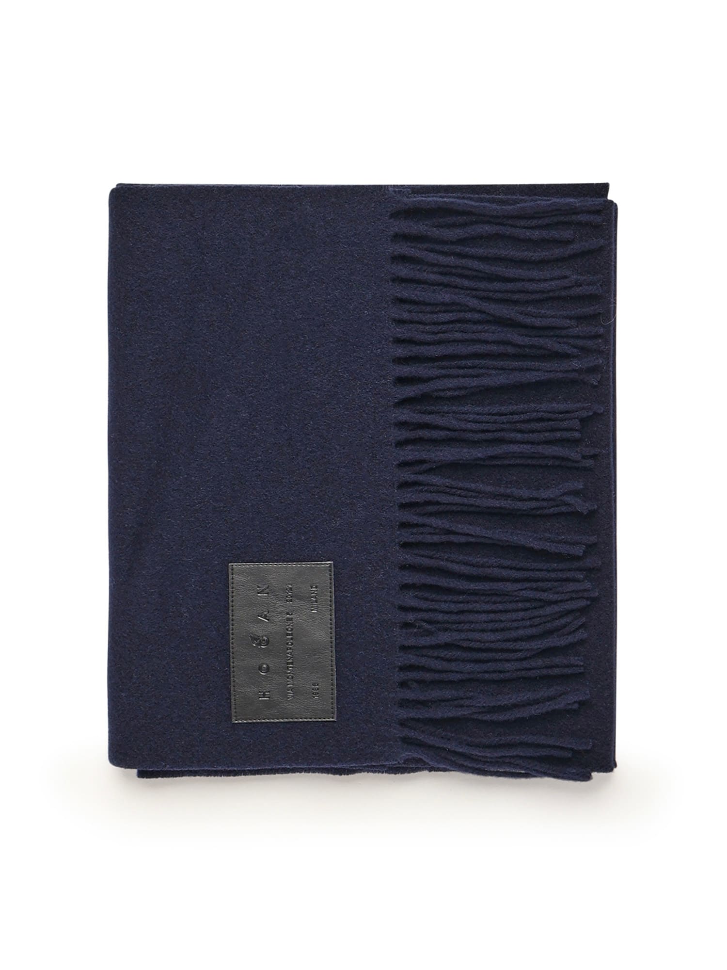 Hogan Cashmere Blend Scarf In Blue