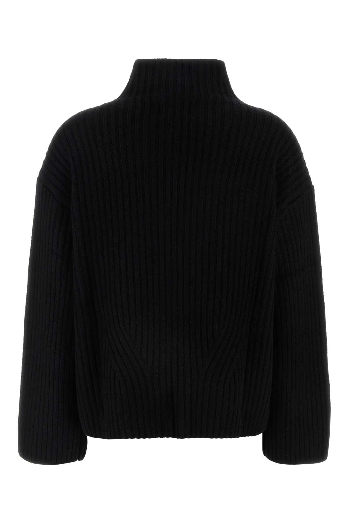 Loulou Studio Oversized Ribbed Cashmere Turtleneck Sweater In Black